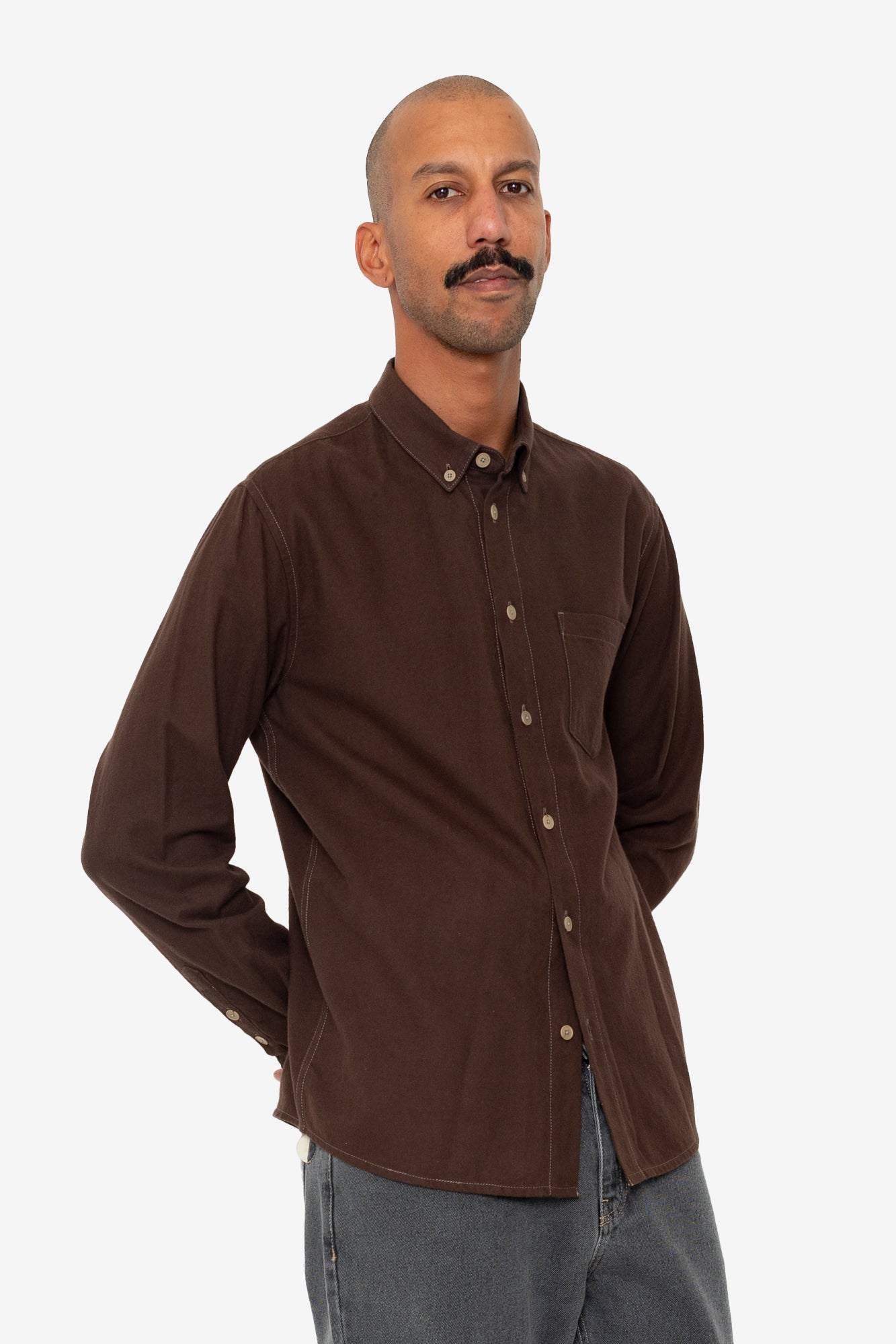 Relaxed Fit Shirt - Espresso Flannel