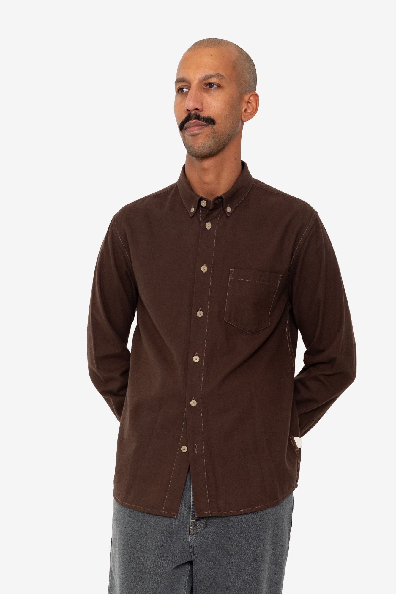 Relaxed Fit Shirt - Espresso Flannel