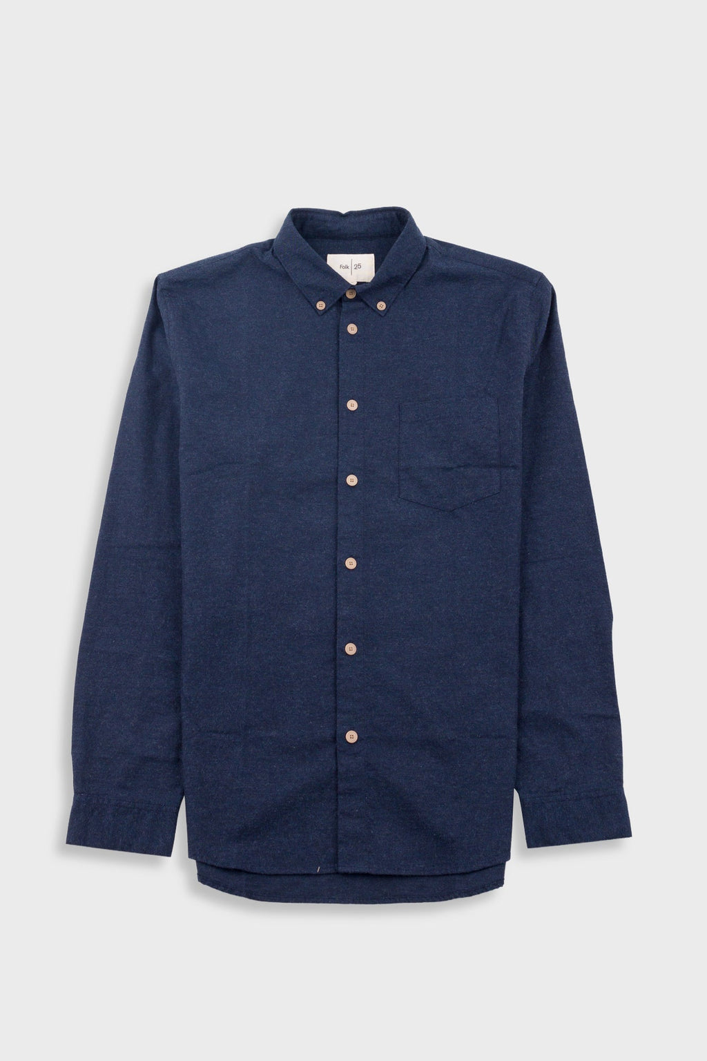 Relaxed Fit Shirt - Navy Melange Flannel