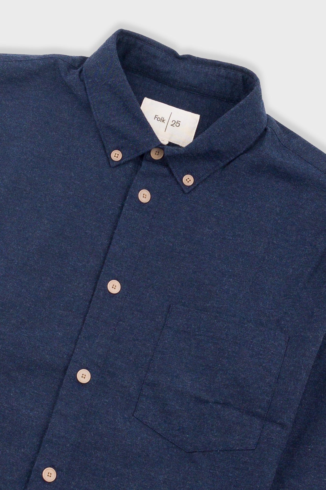 Relaxed Fit Shirt - Navy Melange Flannel