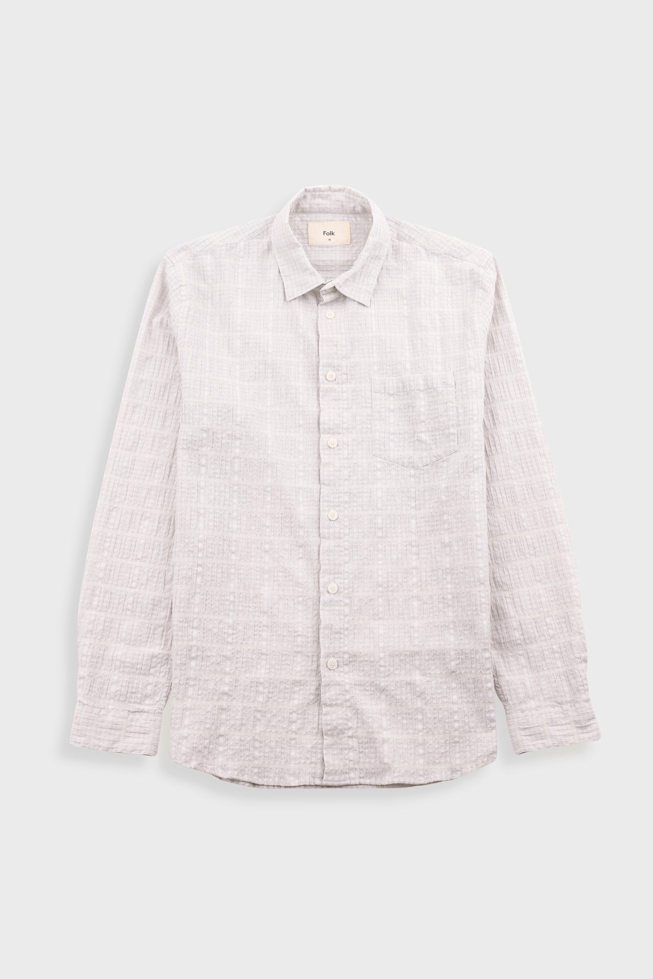 Relaxed Fit Shirt - Silver Textured Check