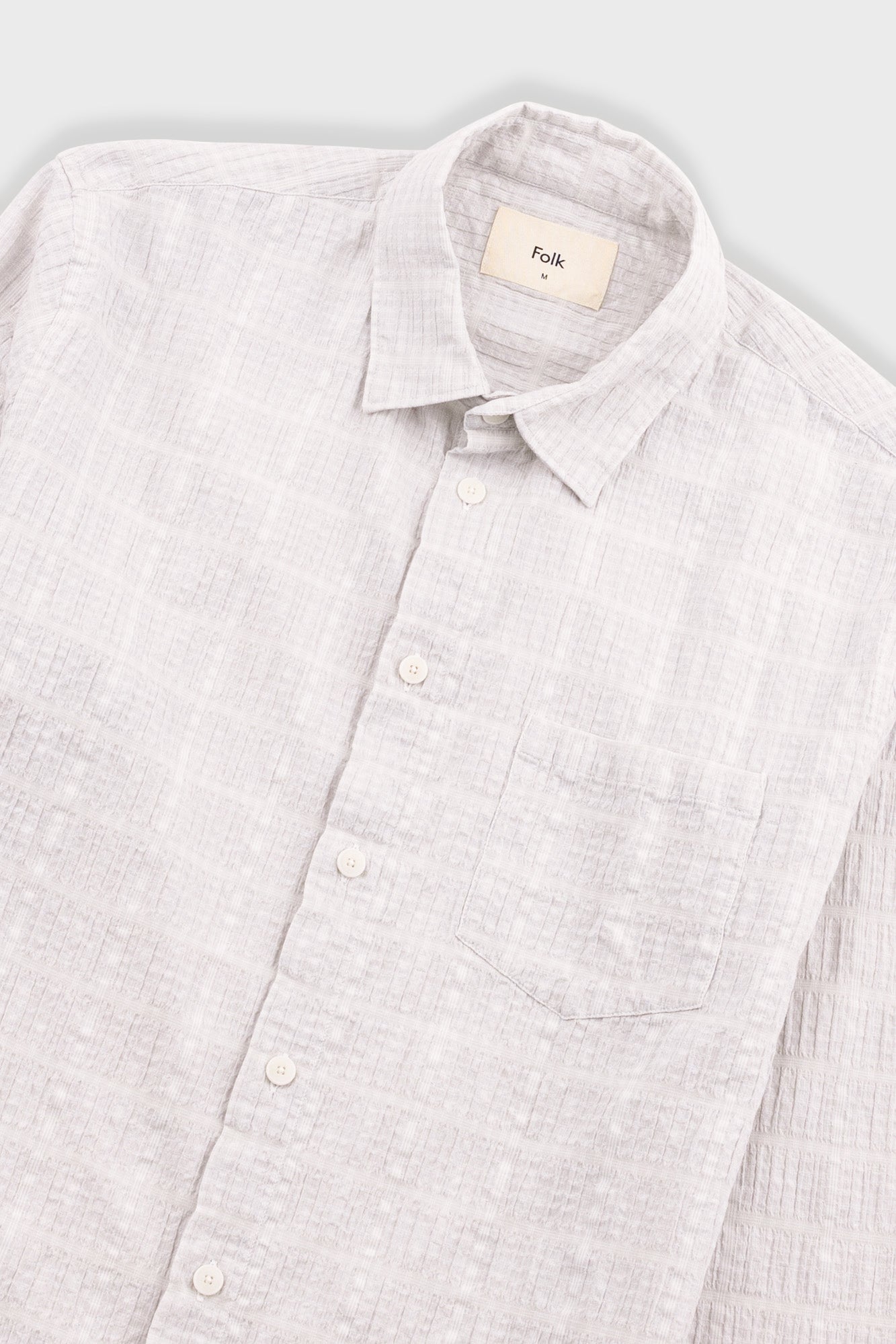 Relaxed Fit Shirt - Silver Textured Check