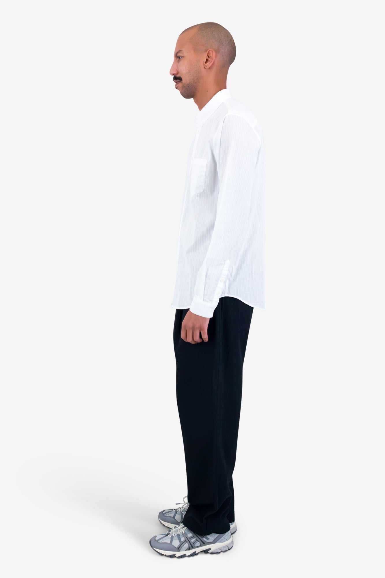 Relaxed Fit Shirt - White Fine Stripe