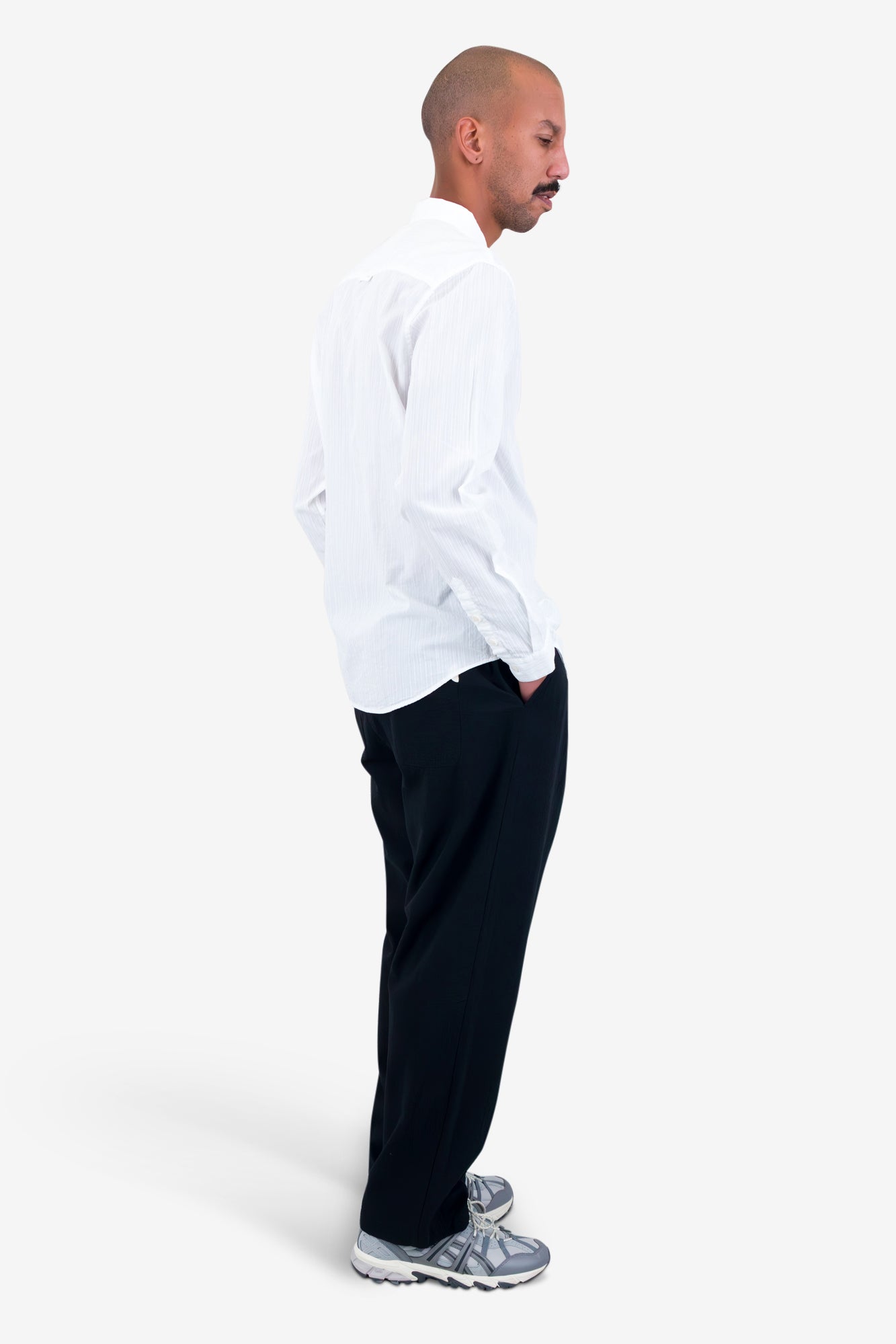 Relaxed Fit Shirt - White Fine Stripe