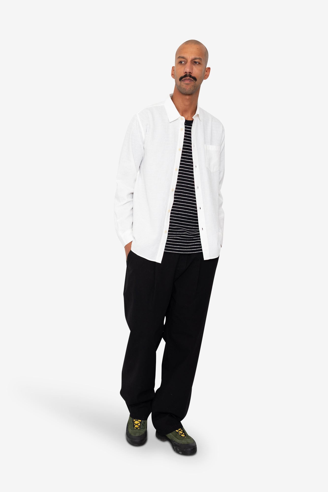 Relaxed Fit Shirt - White Slub