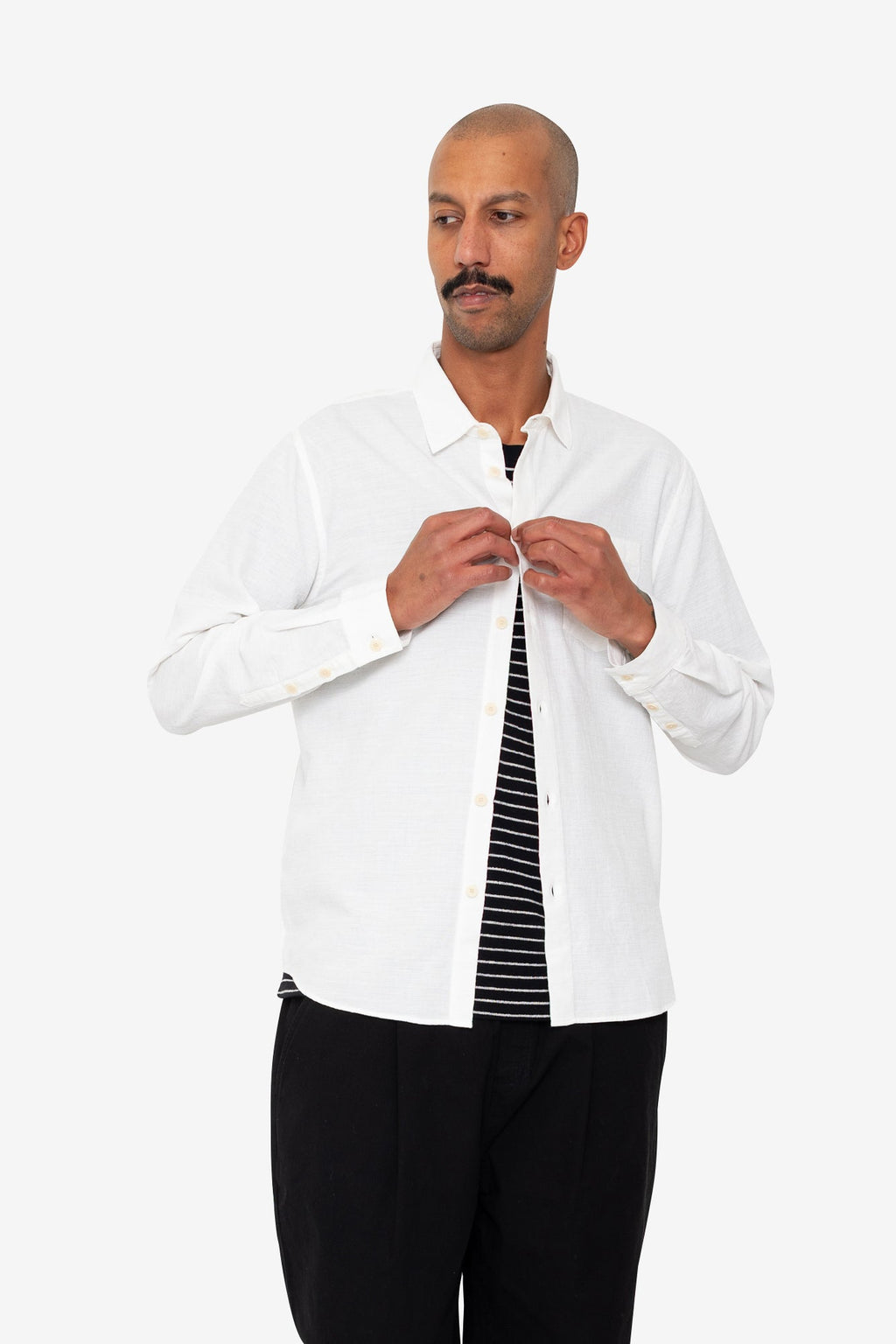 Relaxed Fit Shirt - White Slub