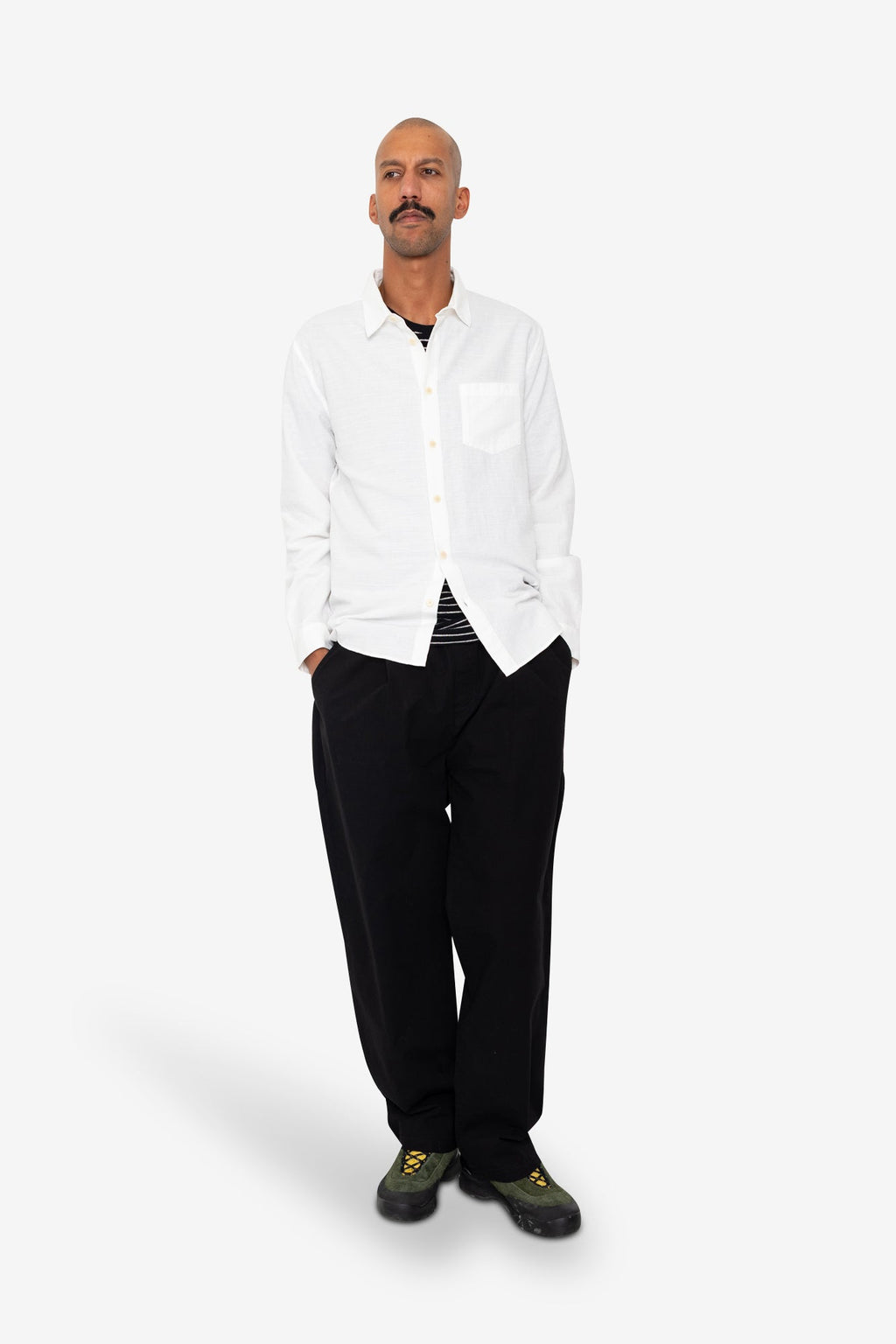 Relaxed Fit Shirt - White Slub