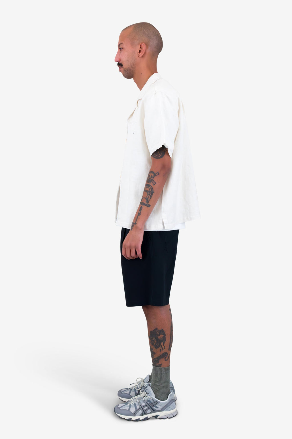 Relaxed Soft Collar Shirt - Ecru Track Embroidery