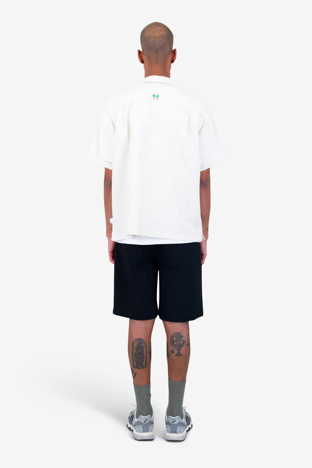 Relaxed Soft Collar Shirt - Ecru Track Embroidery