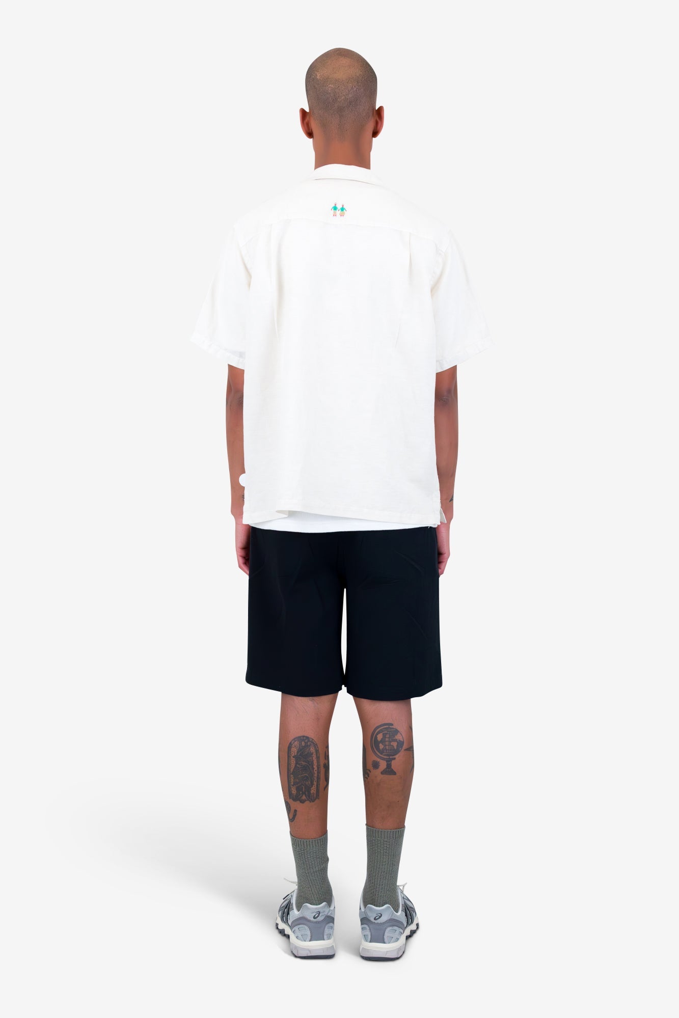 Relaxed Soft Collar Shirt - Ecru Track Embroidery