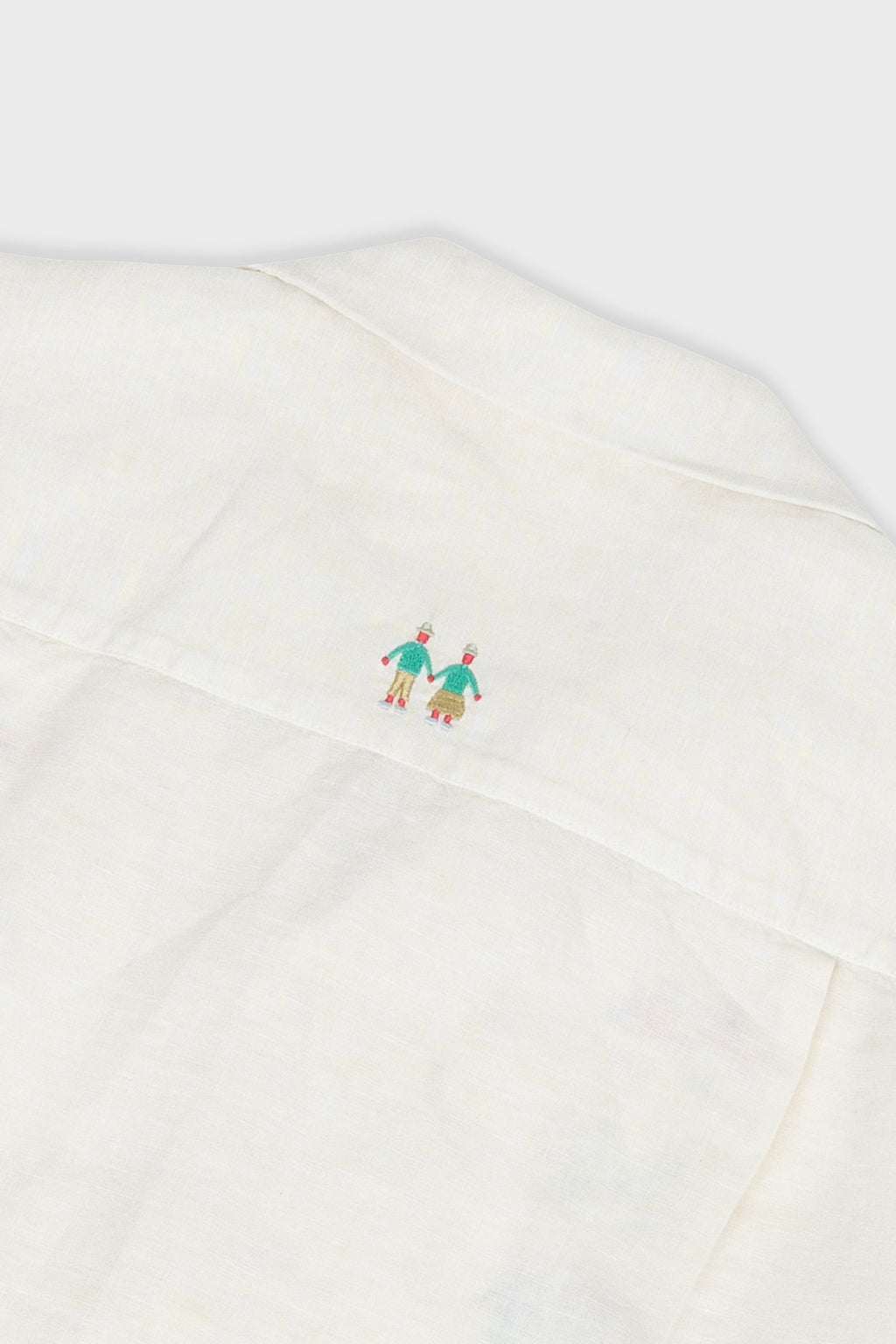 Relaxed Soft Collar Shirt - Ecru Track Embroidery