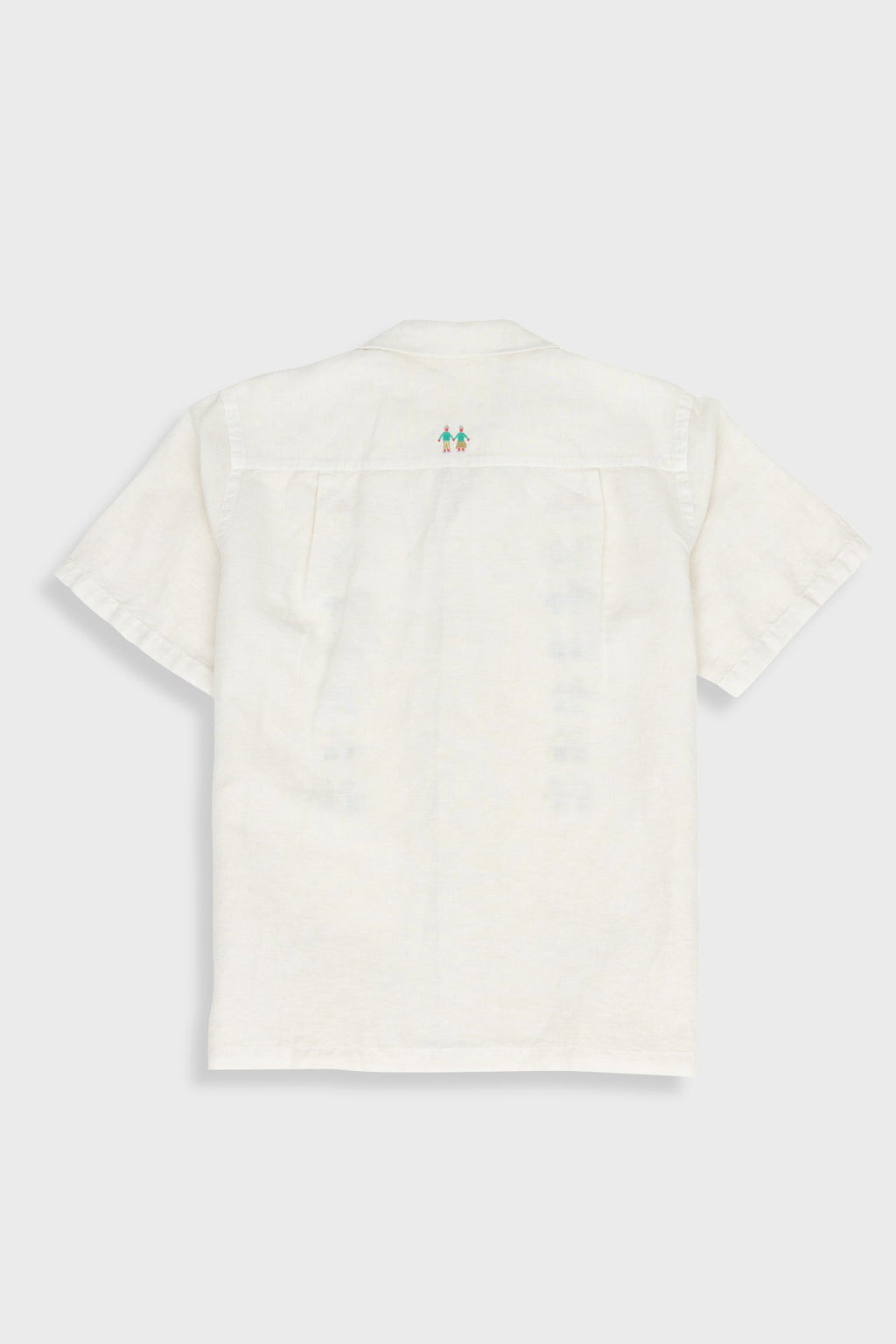 Relaxed Soft Collar Shirt - Ecru Track Embroidery