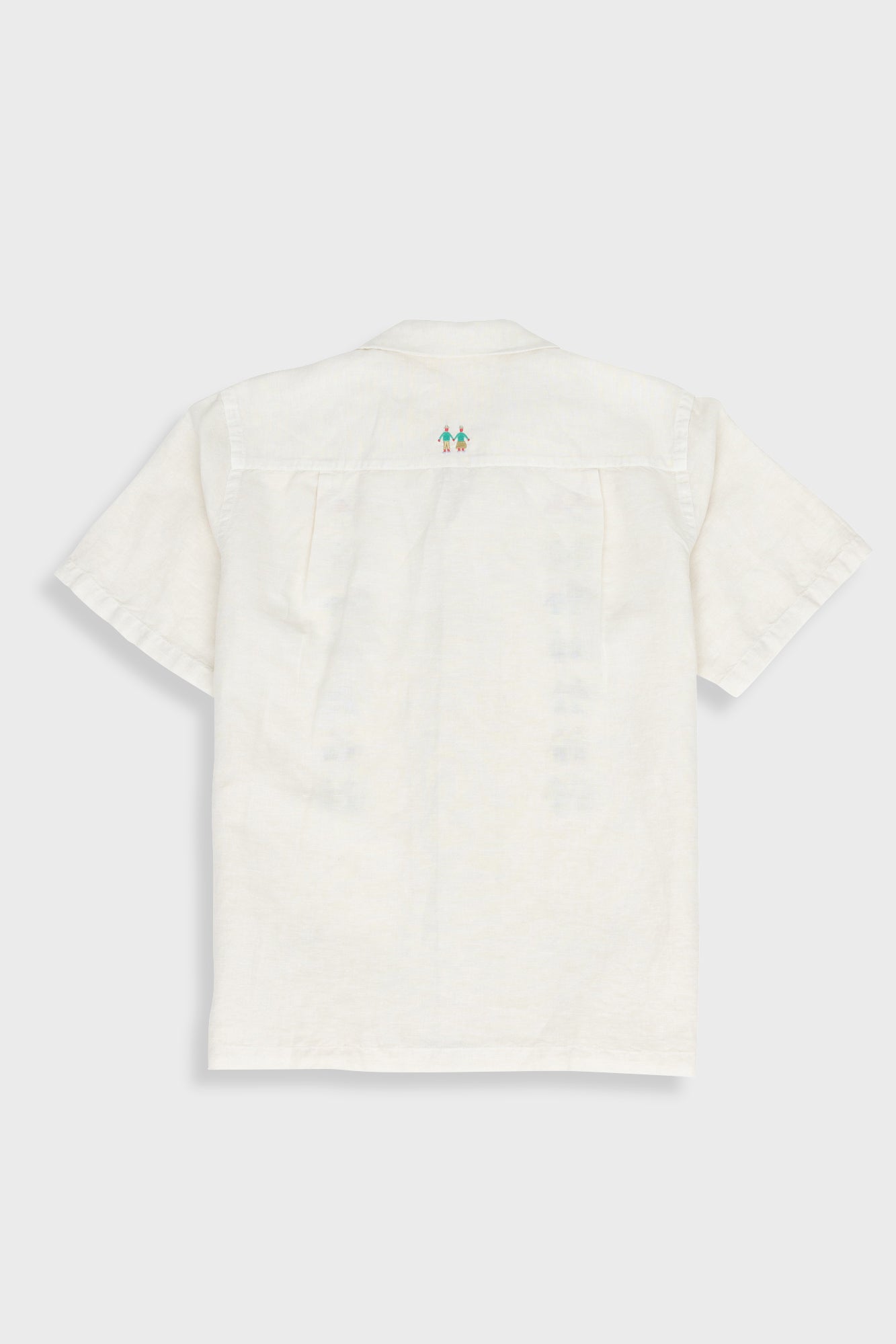 Relaxed Soft Collar Shirt - Ecru Track Embroidery