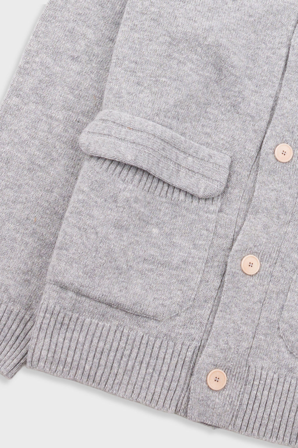 Rib Collared Cardigan - Silver Grey