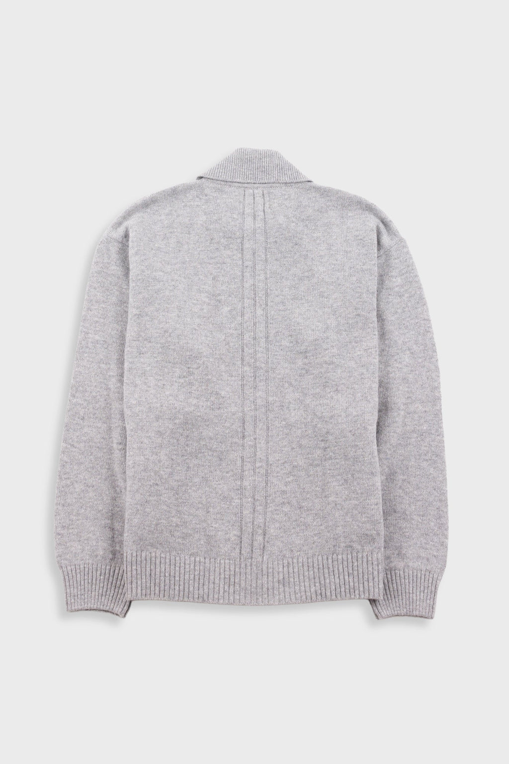 Rib Collared Cardigan - Silver Grey