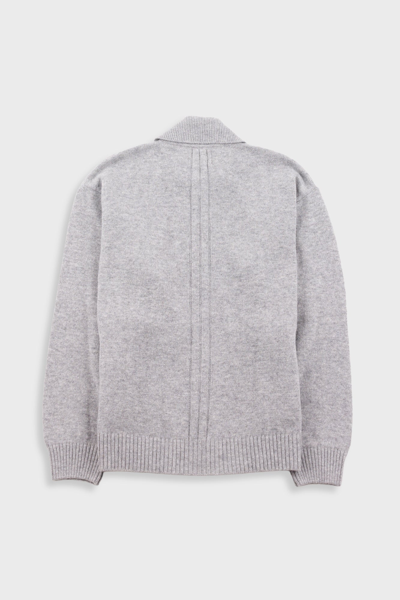 Rib Collared Cardigan - Silver Grey