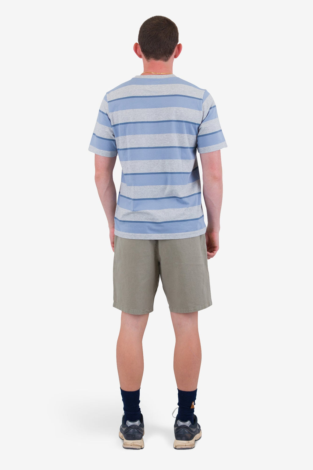 Shadow Stripe T-Shirt - Soft Blue Melange