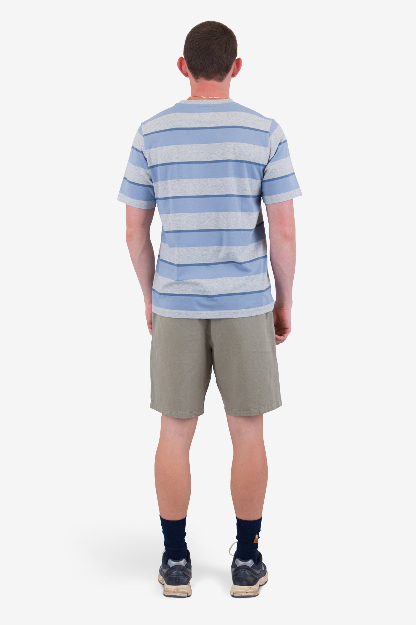 Shadow Stripe T-Shirt - Soft Blue Melange