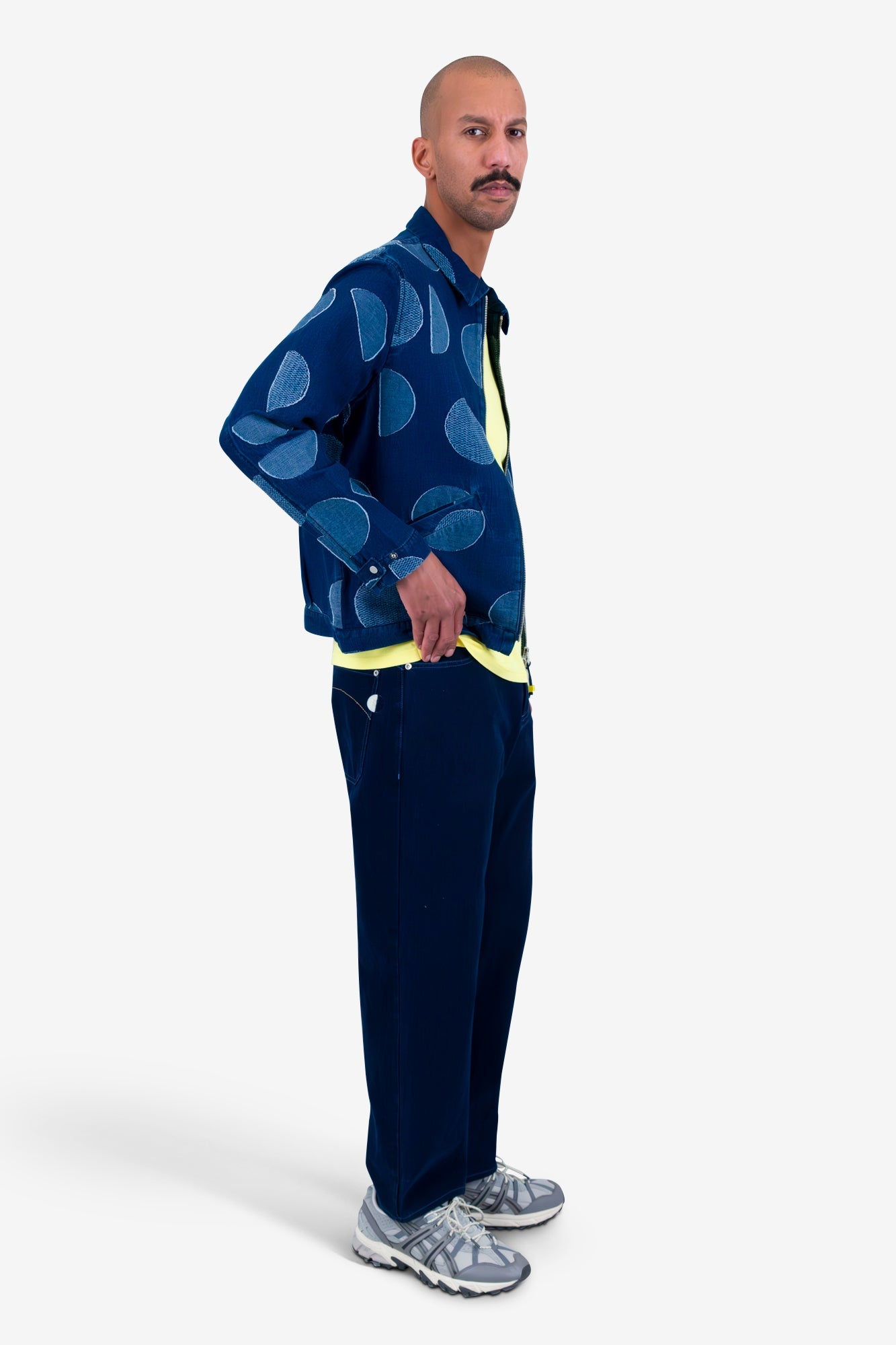 Signal Blouson - Indigo Circle Jacquard