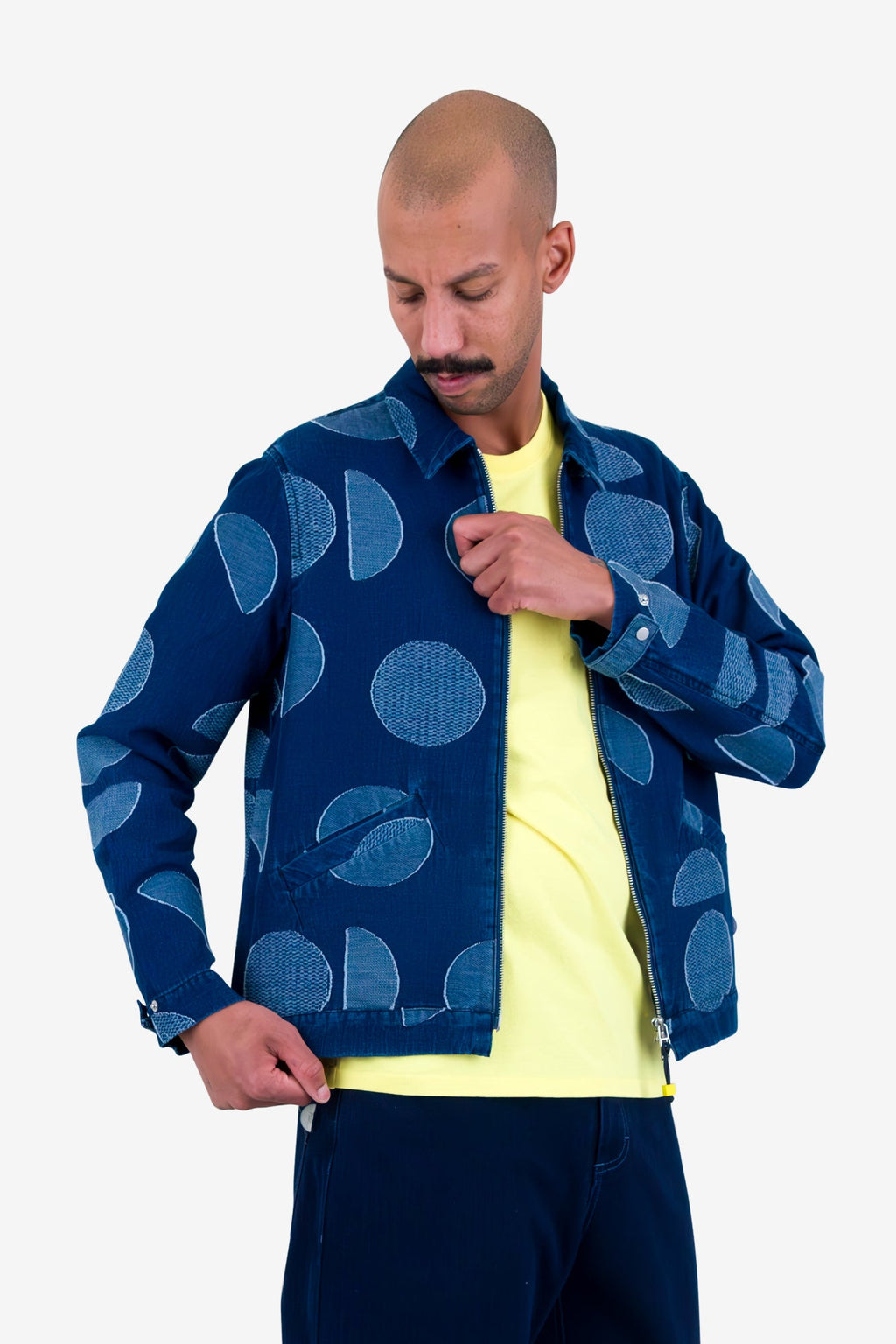 Signal Blouson - Indigo Circle Jacquard