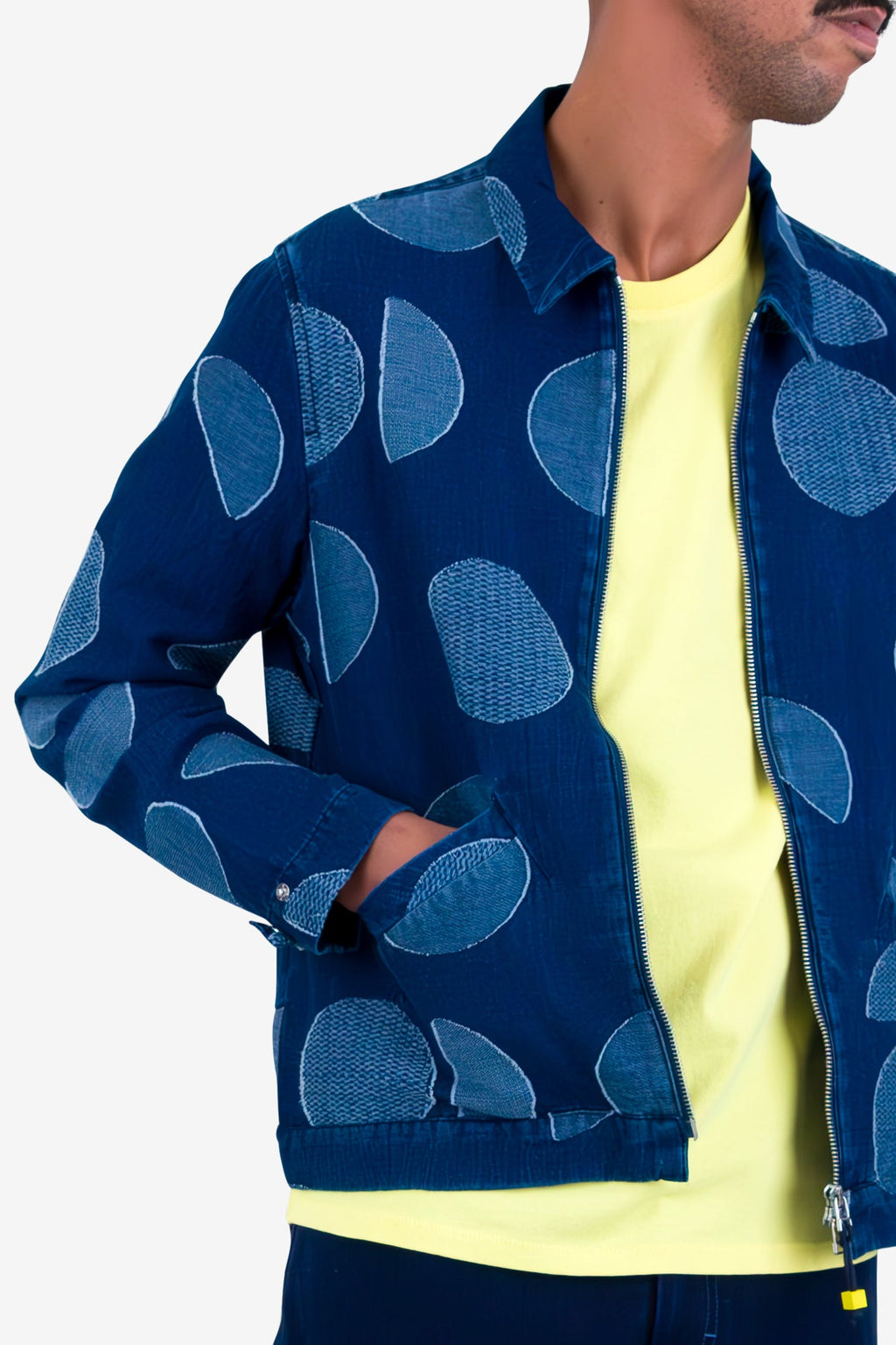 Signal Blouson - Indigo Circle Jacquard