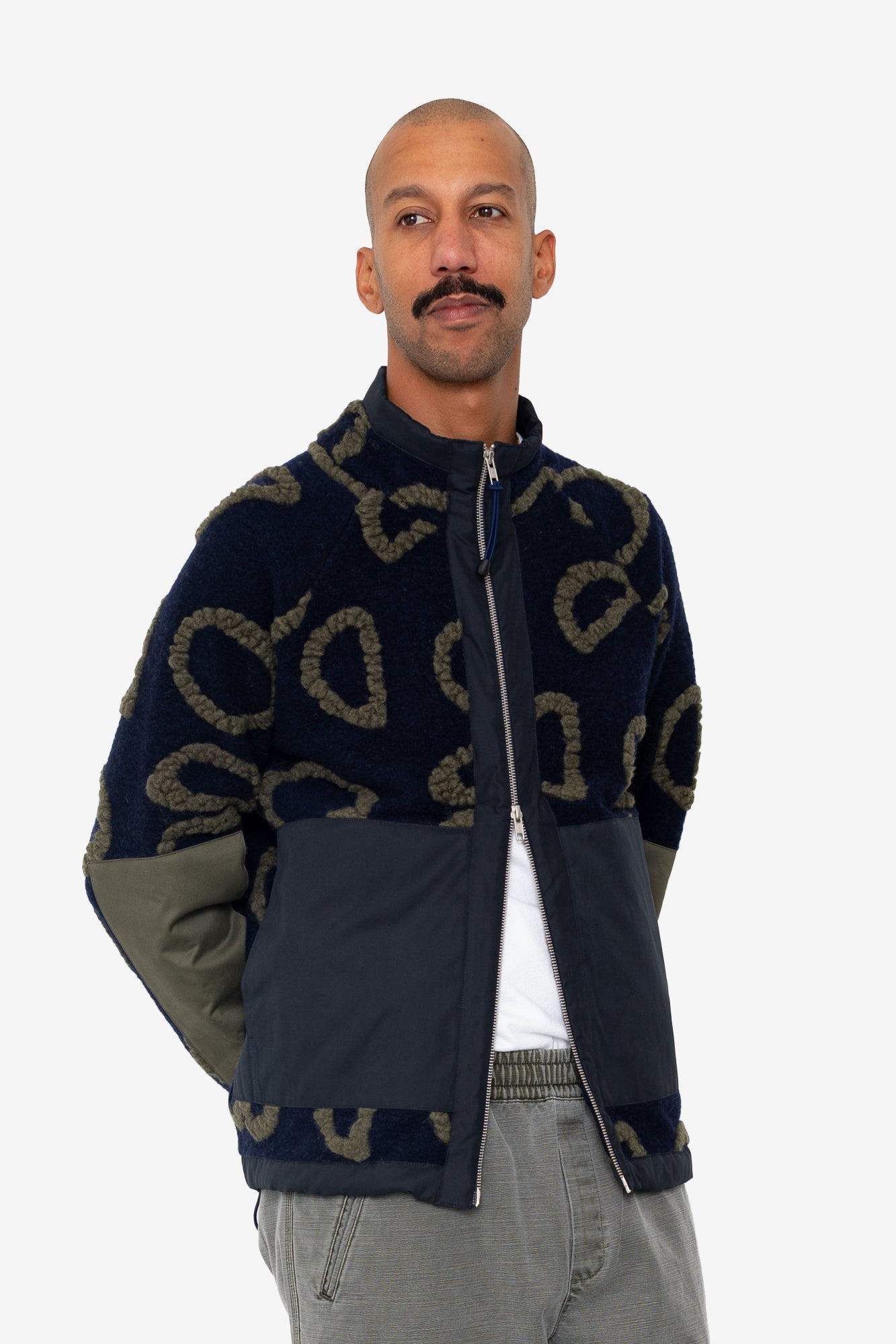 Signal Fleece - Navy Circle Jacquard