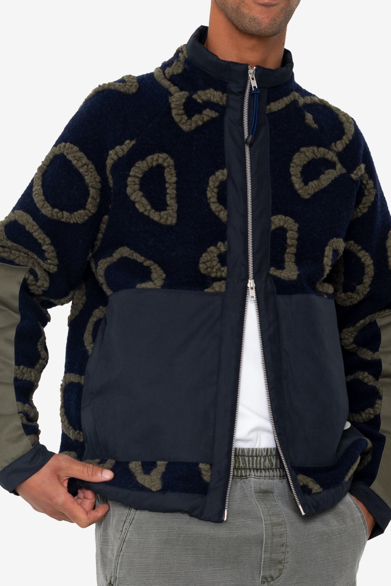 Signal Fleece - Navy Circle Jacquard
