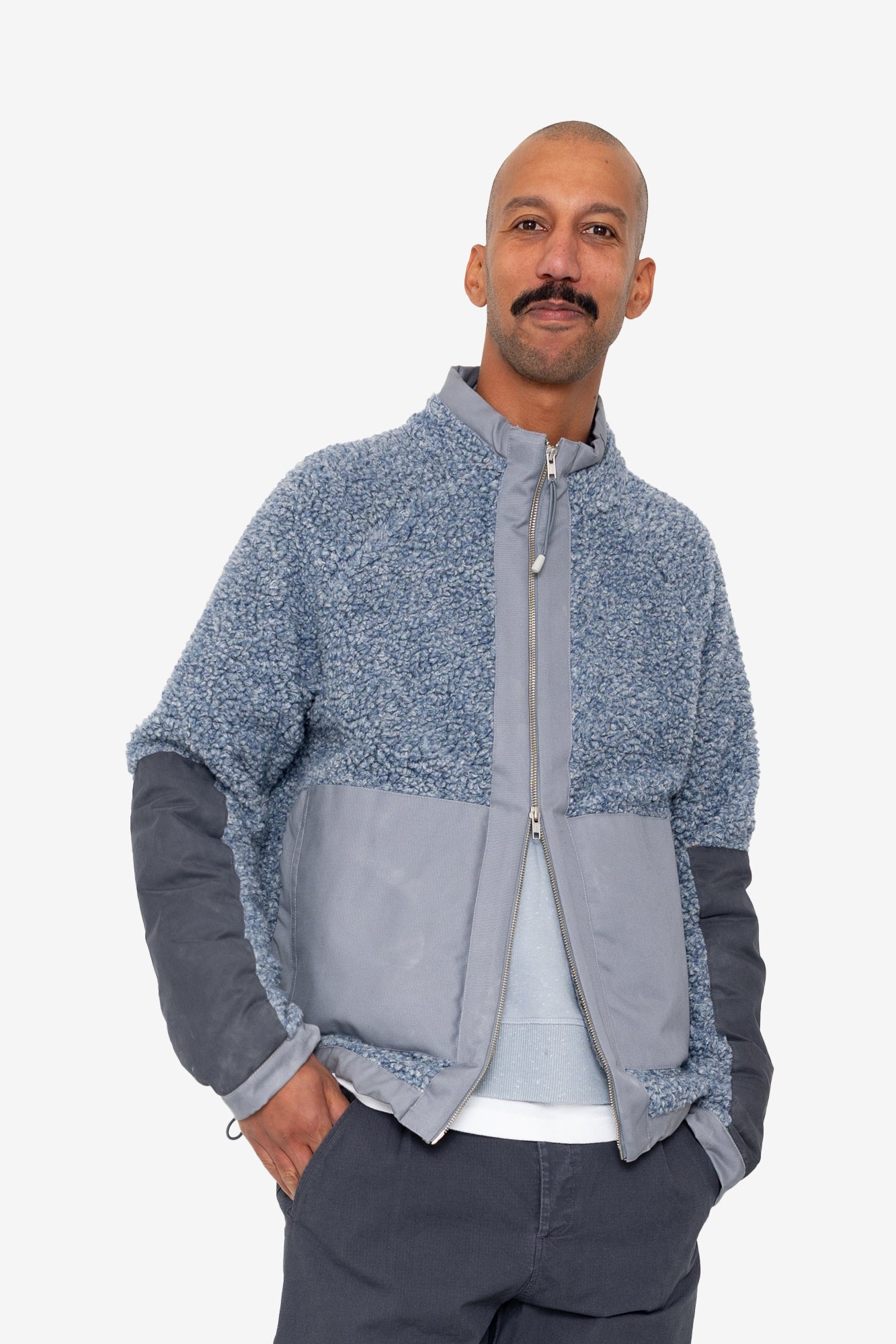 Signal Fleece - Soft Blue Curly Wool