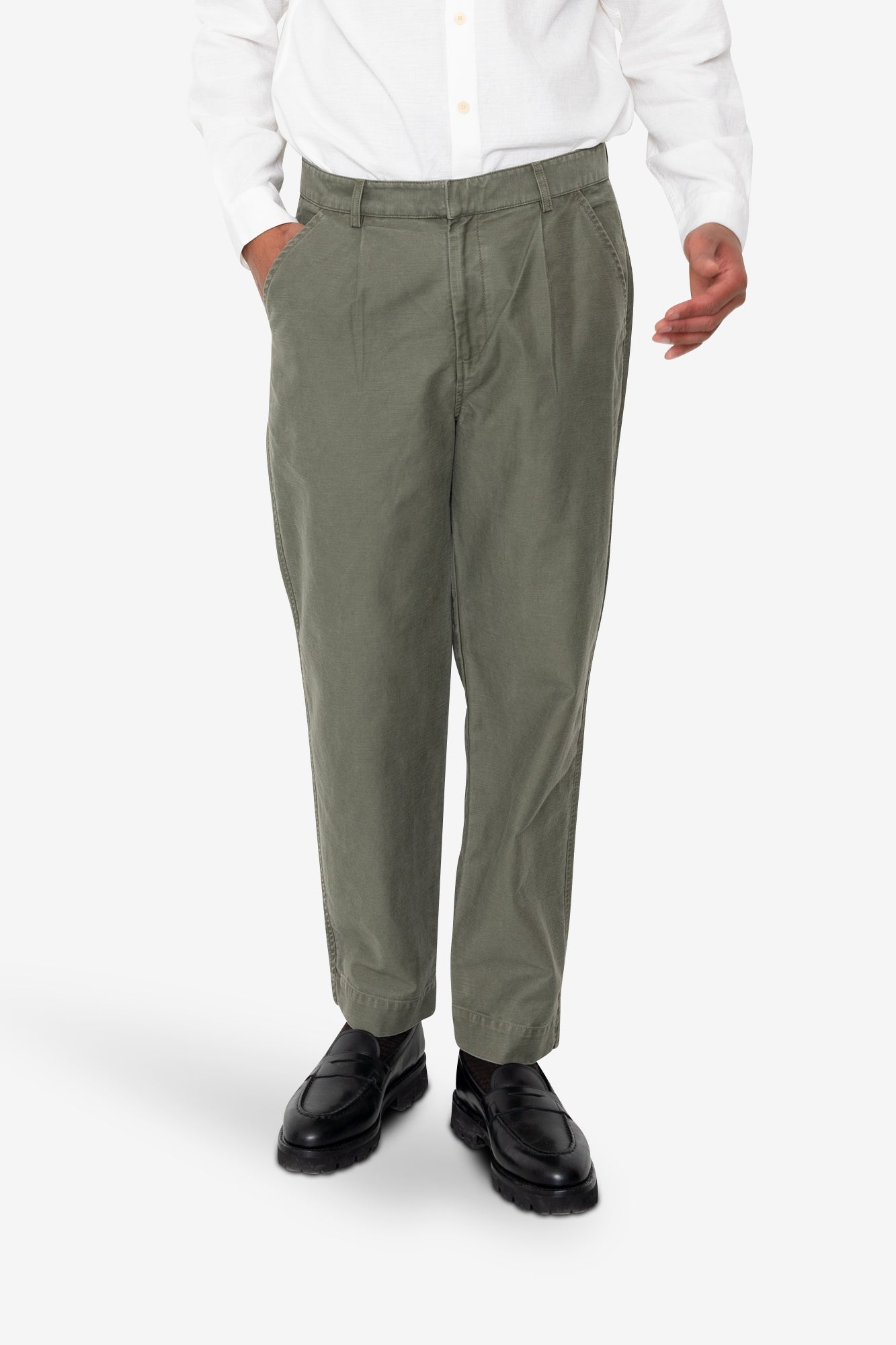 Signal Pant - Dark Olive Slub