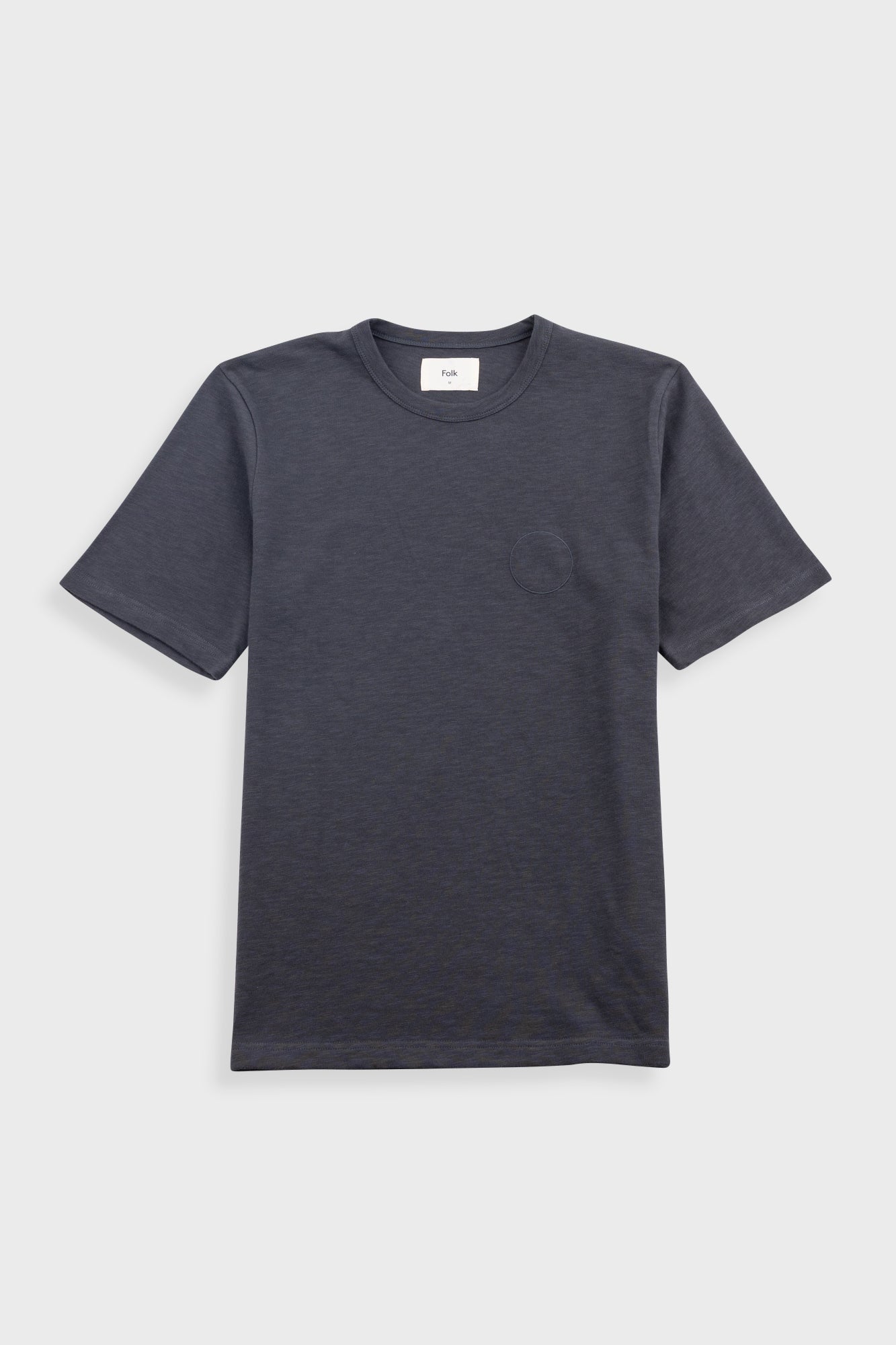 Slub Embroidered T-Shirt - Soft Black