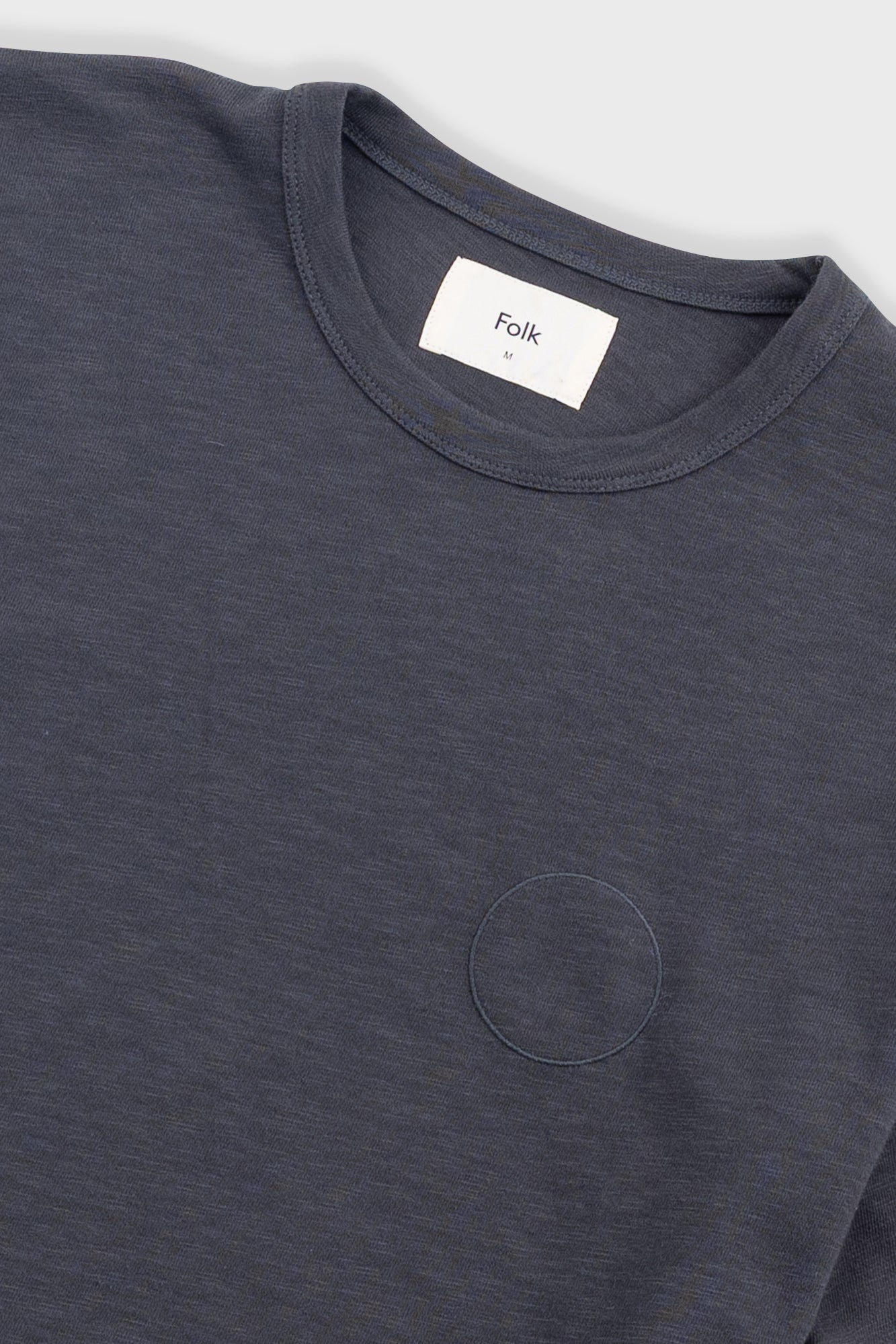Slub Embroidered T-Shirt - Soft Black