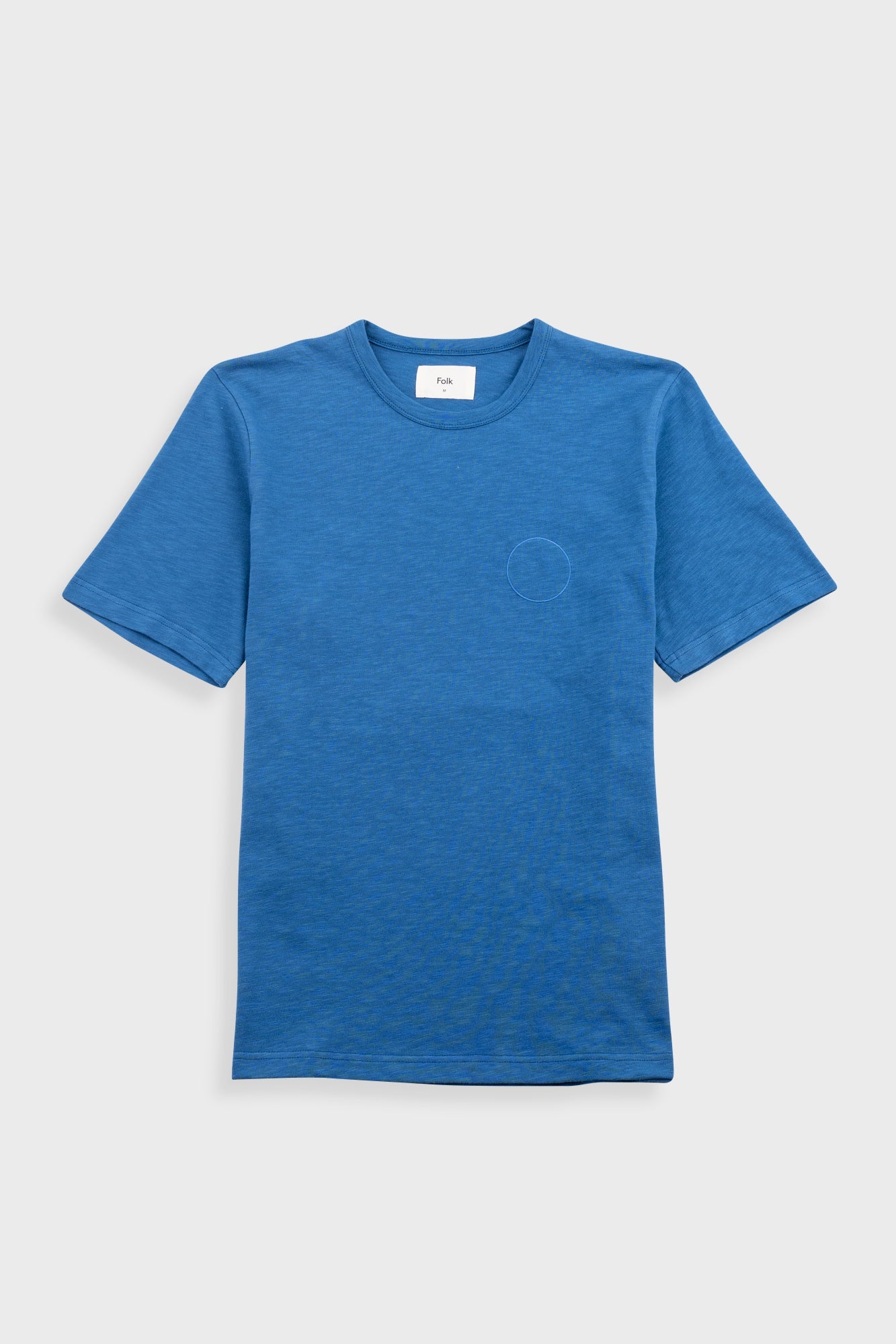 Slub Embroidered T-Shirt - Soft Blue