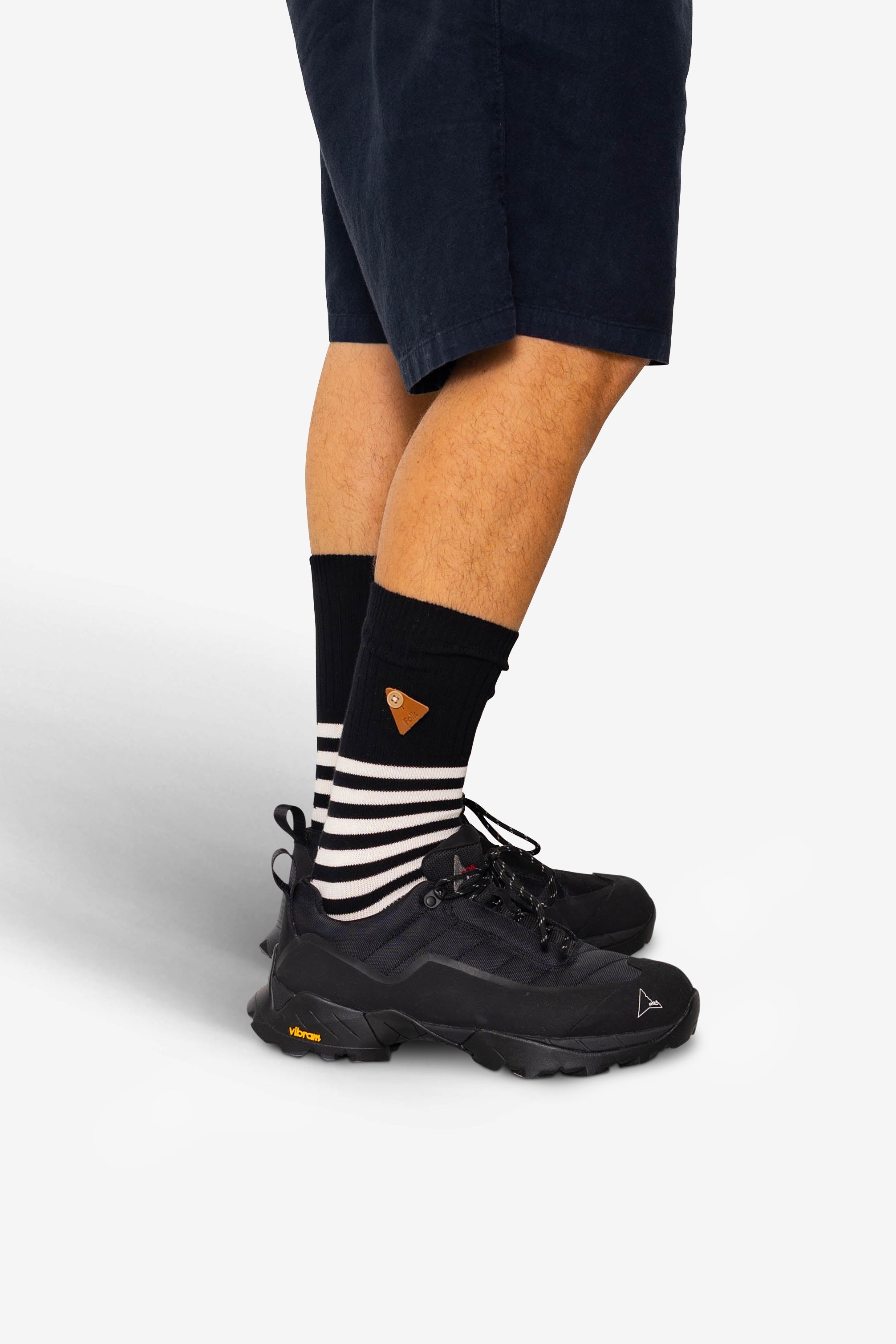 Striped Socks - Black / Ecru