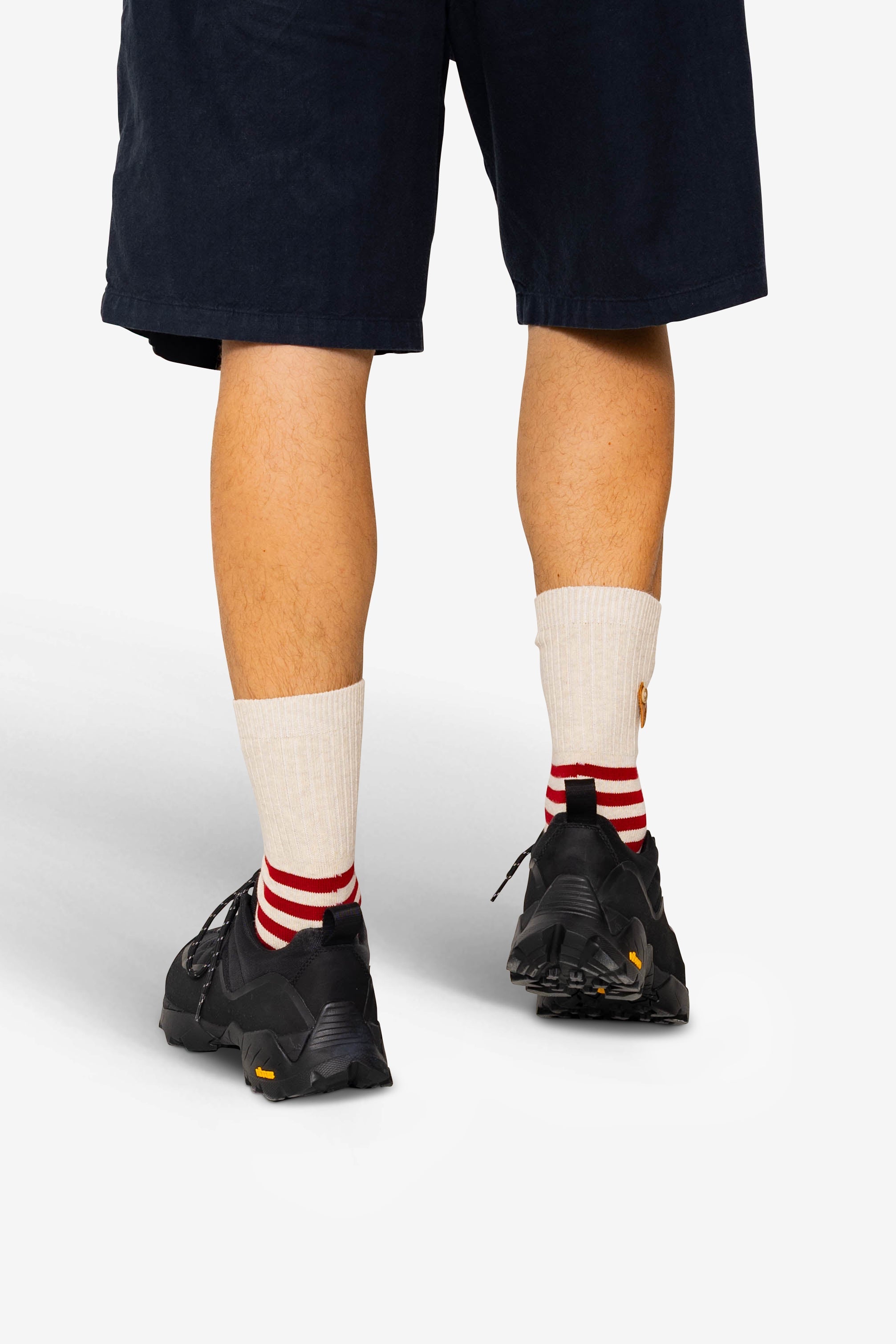 Striped Socks - Crimson / Stone