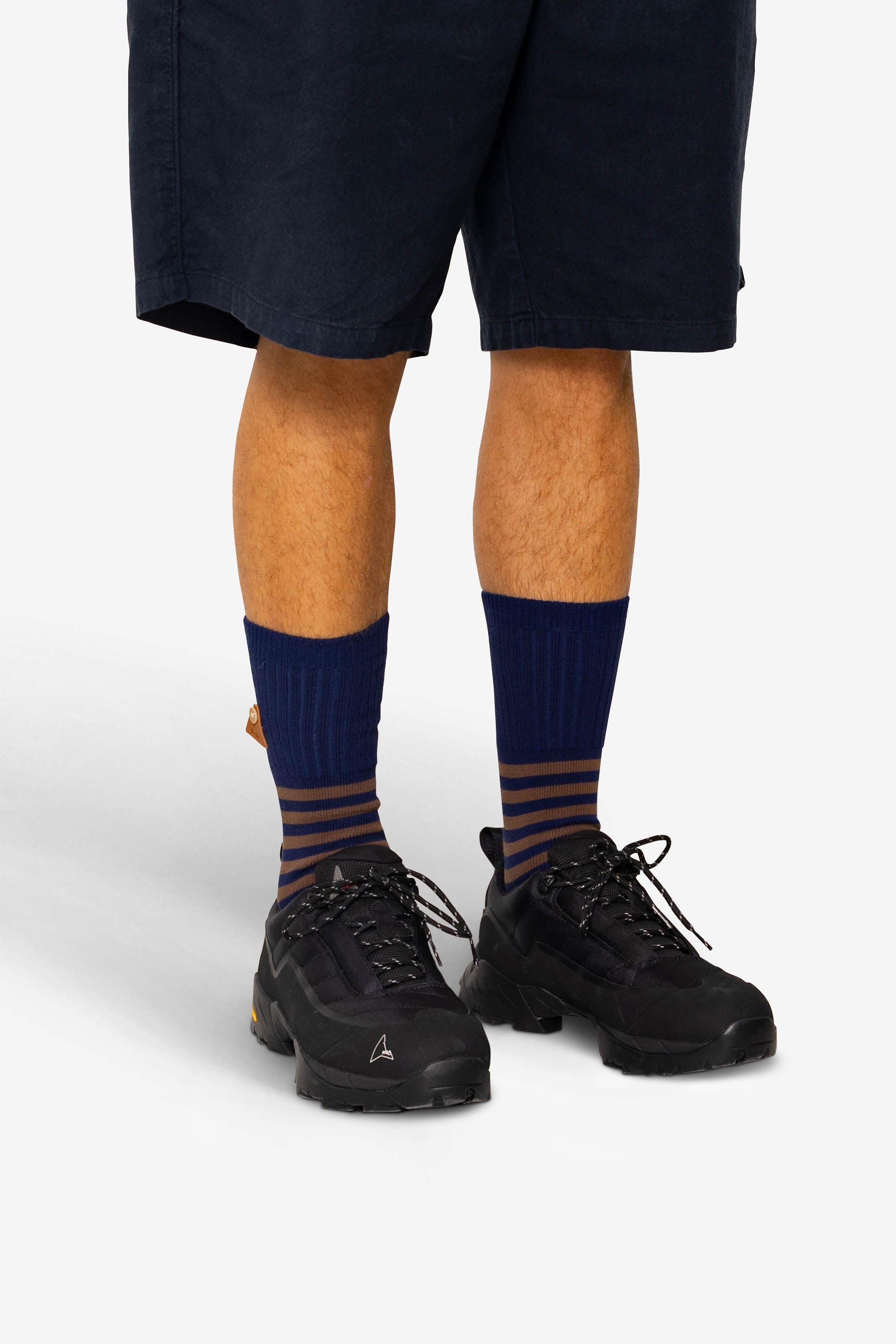 Striped Socks - Brown / Navy