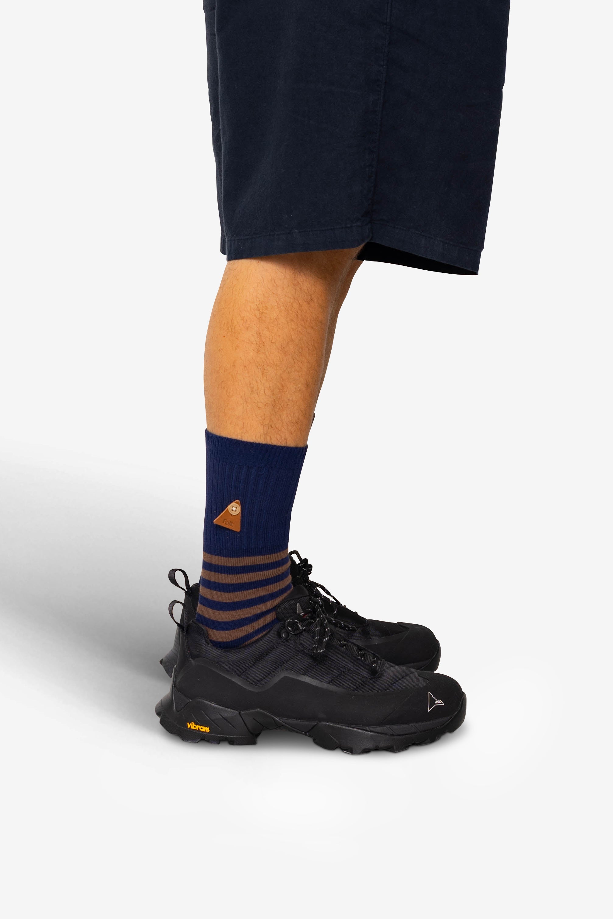 Striped Socks - Brown / Navy