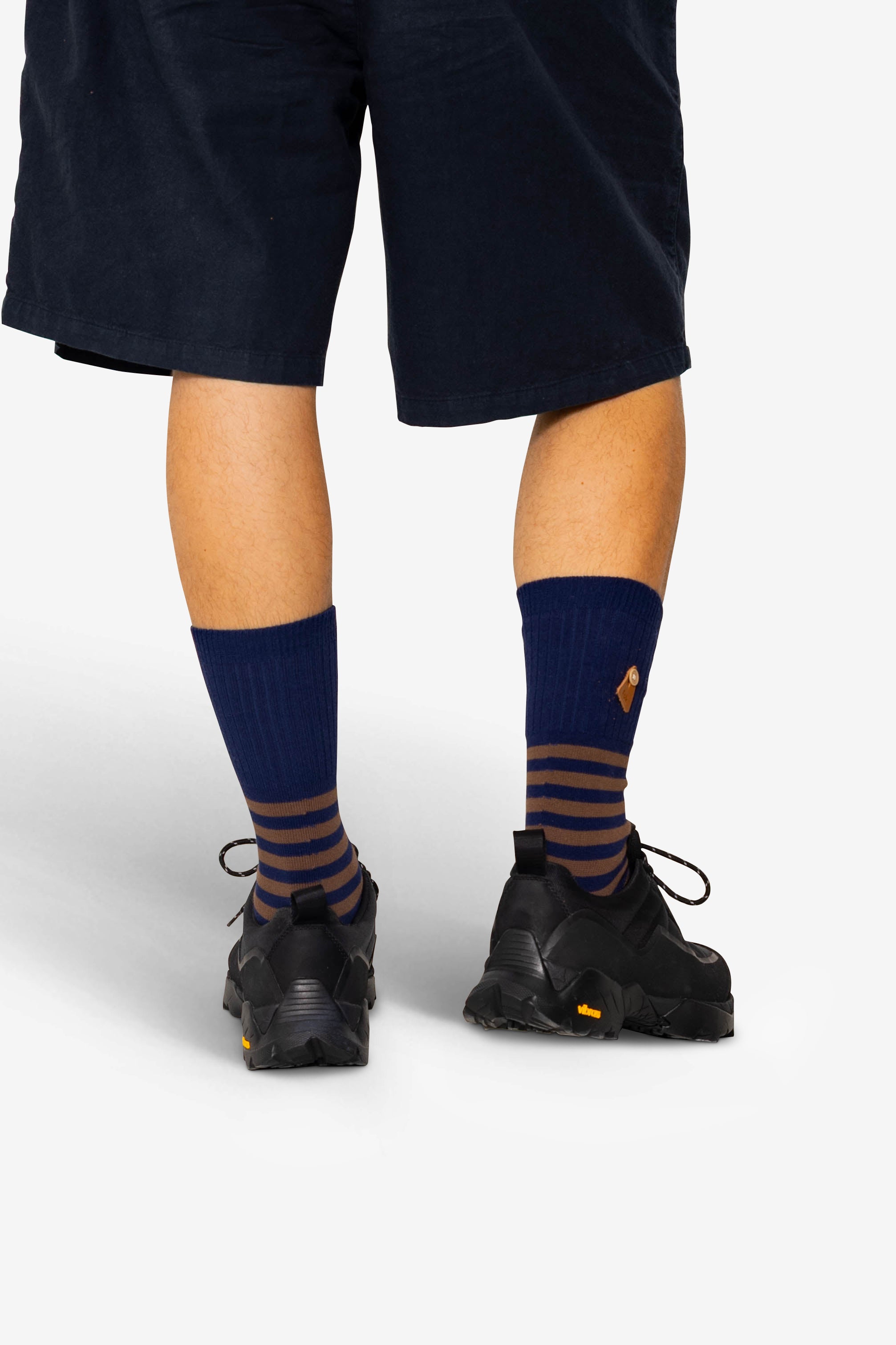 Striped Socks - Brown / Navy