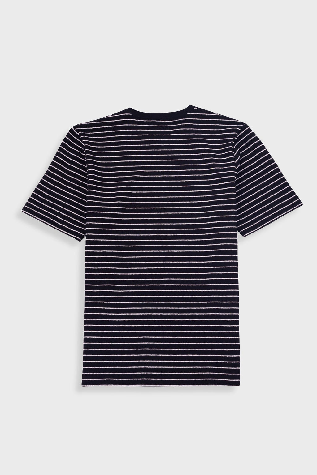 Short Sleeve Textured Striped T-Shirt - Black / Ecru