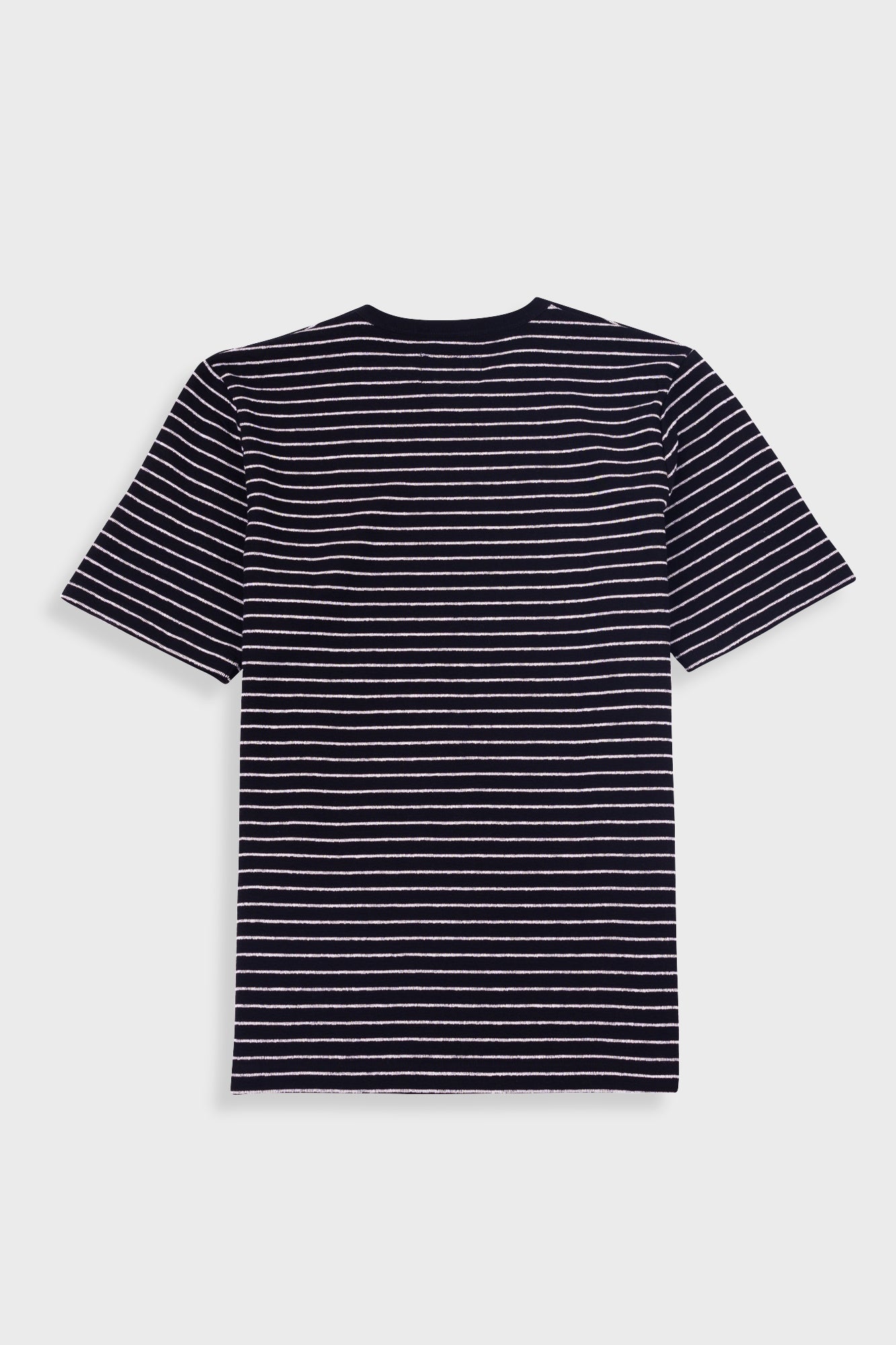Short Sleeve Textured Striped T-Shirt - Black / Ecru