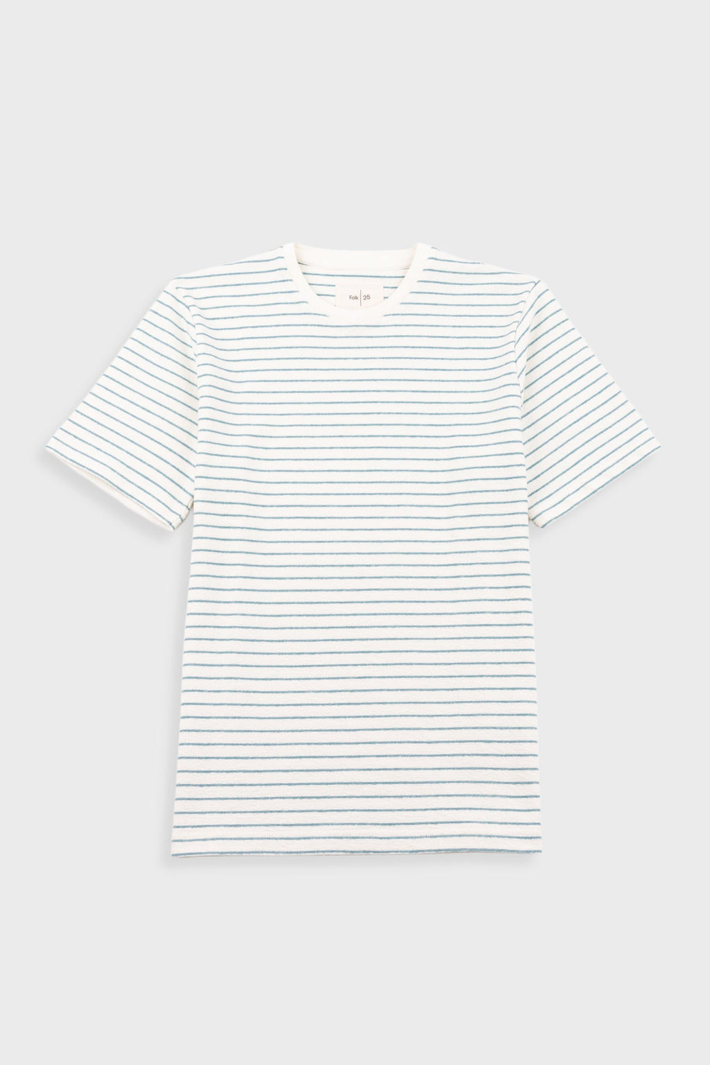 Short Sleeve Textured Stripe T-Shirt - Ecru / Misty Green