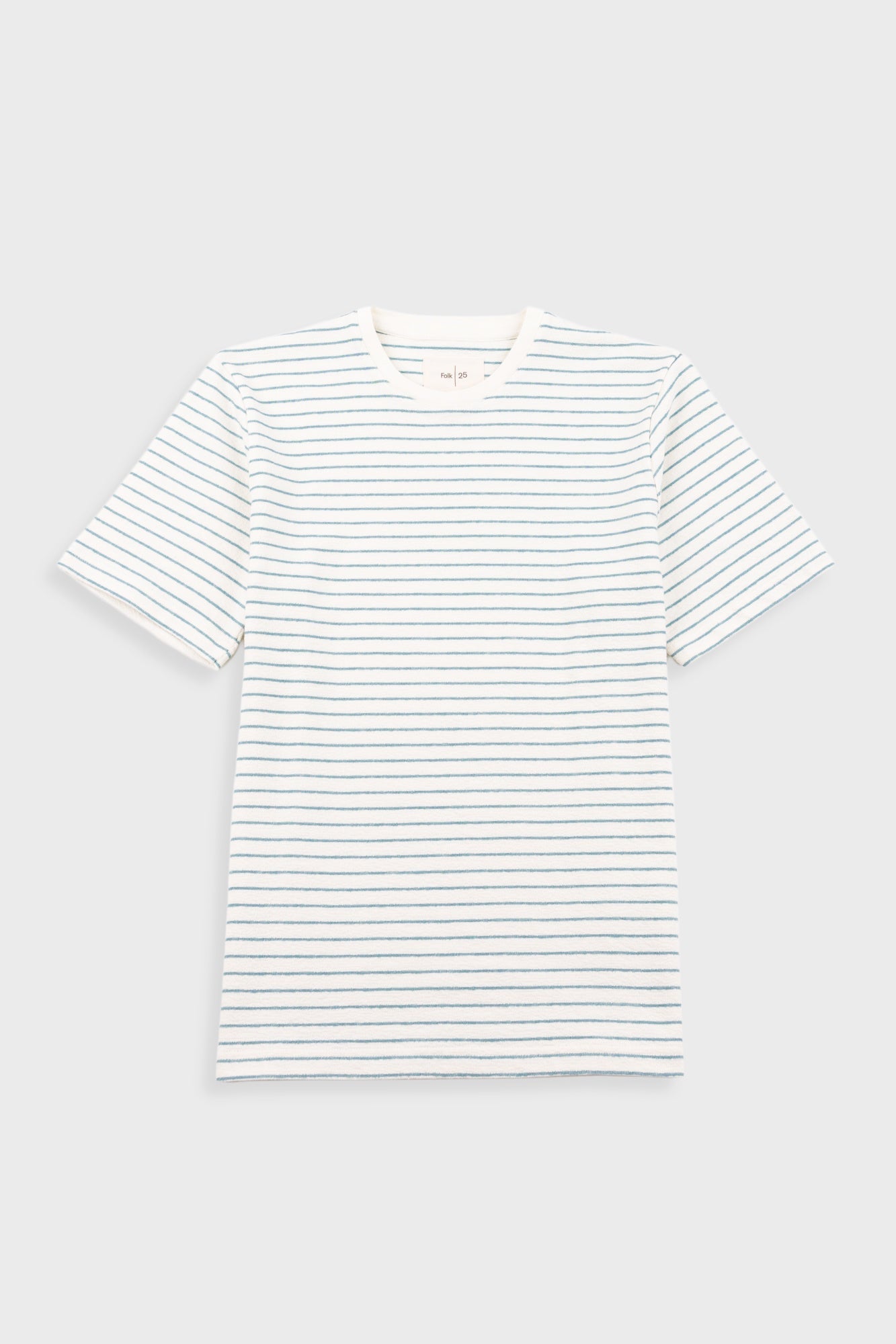 Short Sleeve Textured Stripe T-Shirt - Ecru / Misty Green