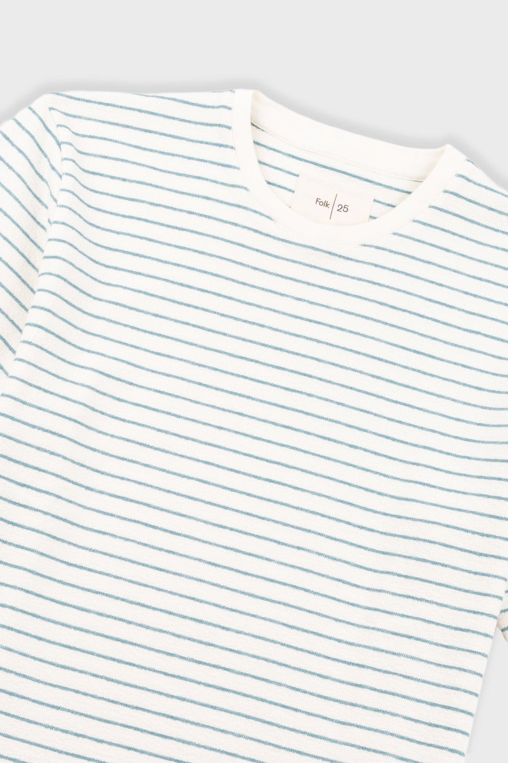 Short Sleeve Textured Stripe T-Shirt - Ecru / Misty Green