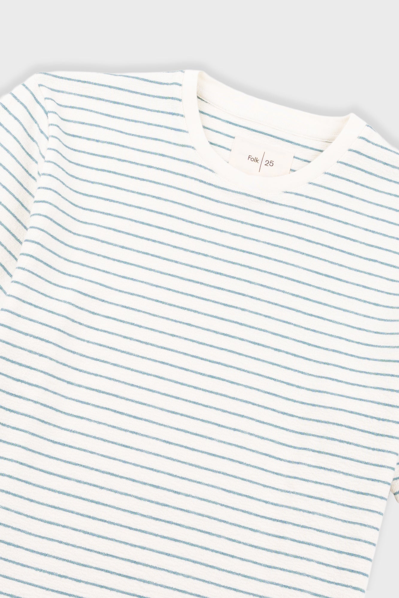 Short Sleeve Textured Stripe T-Shirt - Ecru / Misty Green