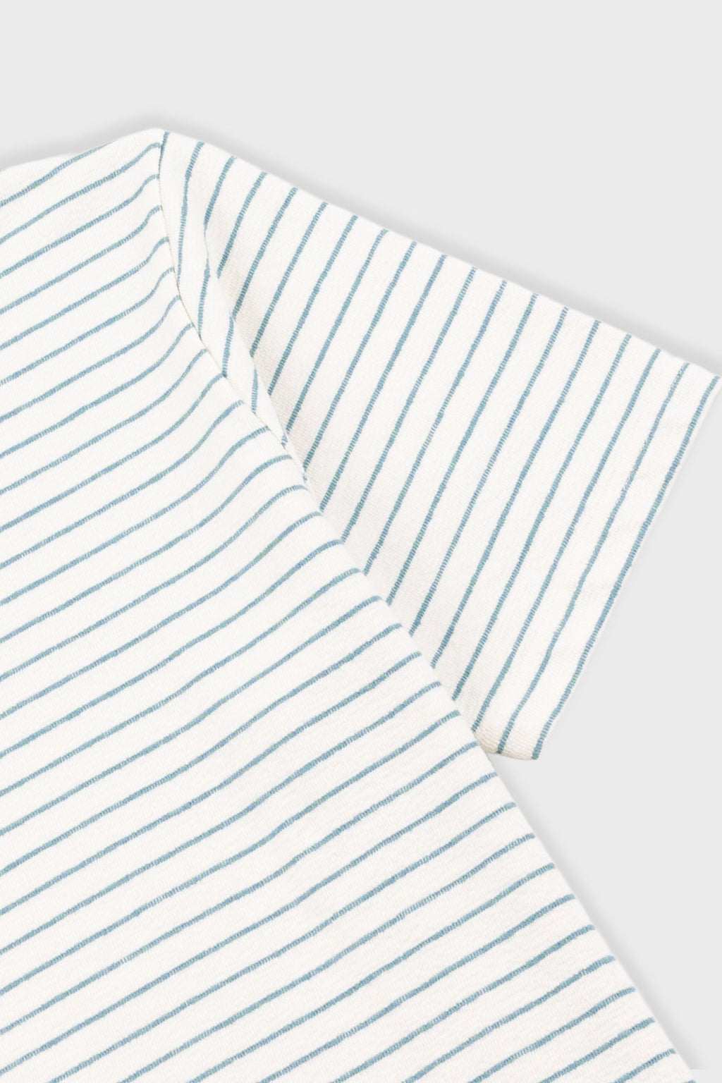 Short Sleeve Textured Stripe T-Shirt - Ecru / Misty Green