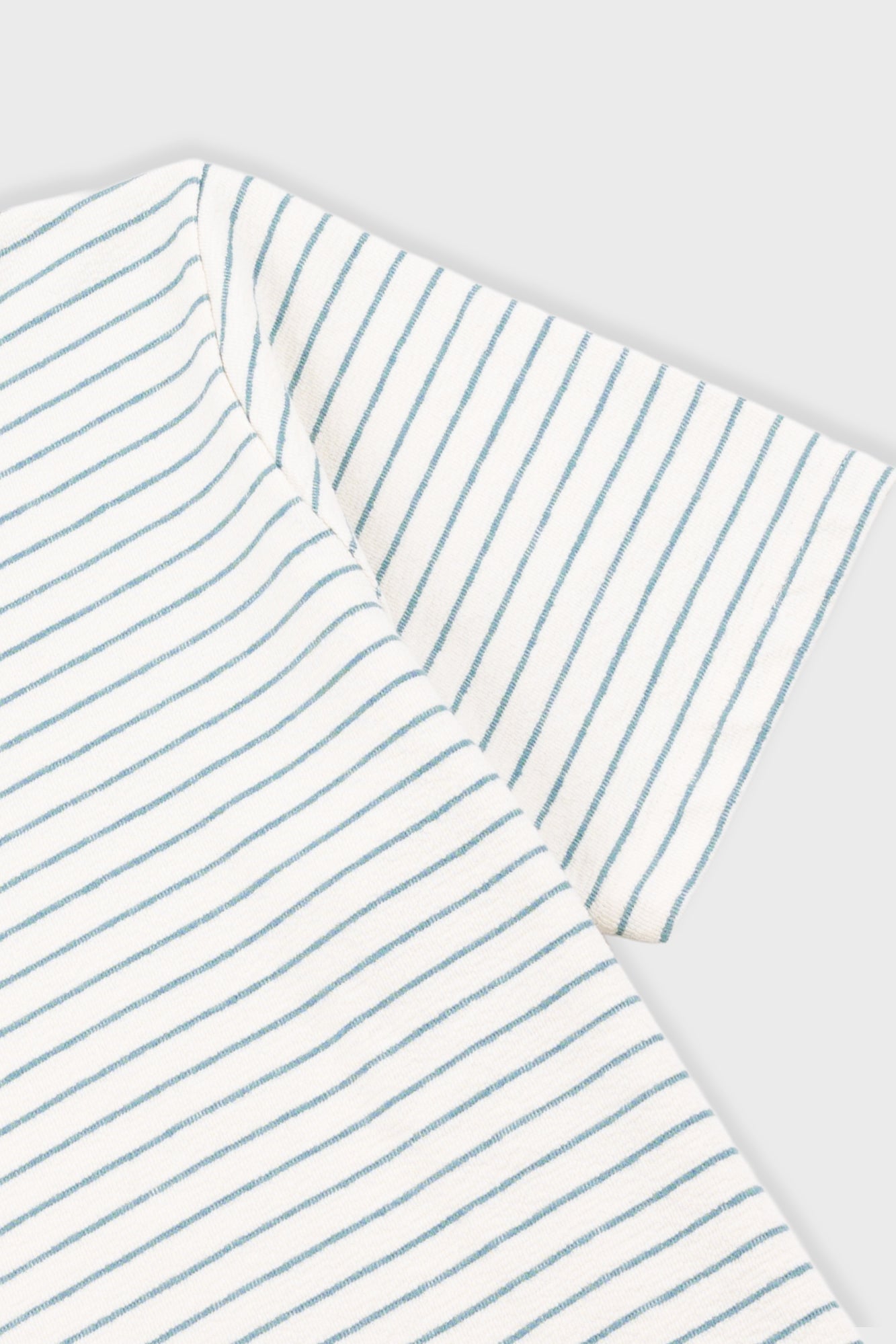 Short Sleeve Textured Stripe T-Shirt - Ecru / Misty Green