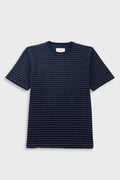 Short Sleeve Textured Stripe T-Shirt - Navy / Olive