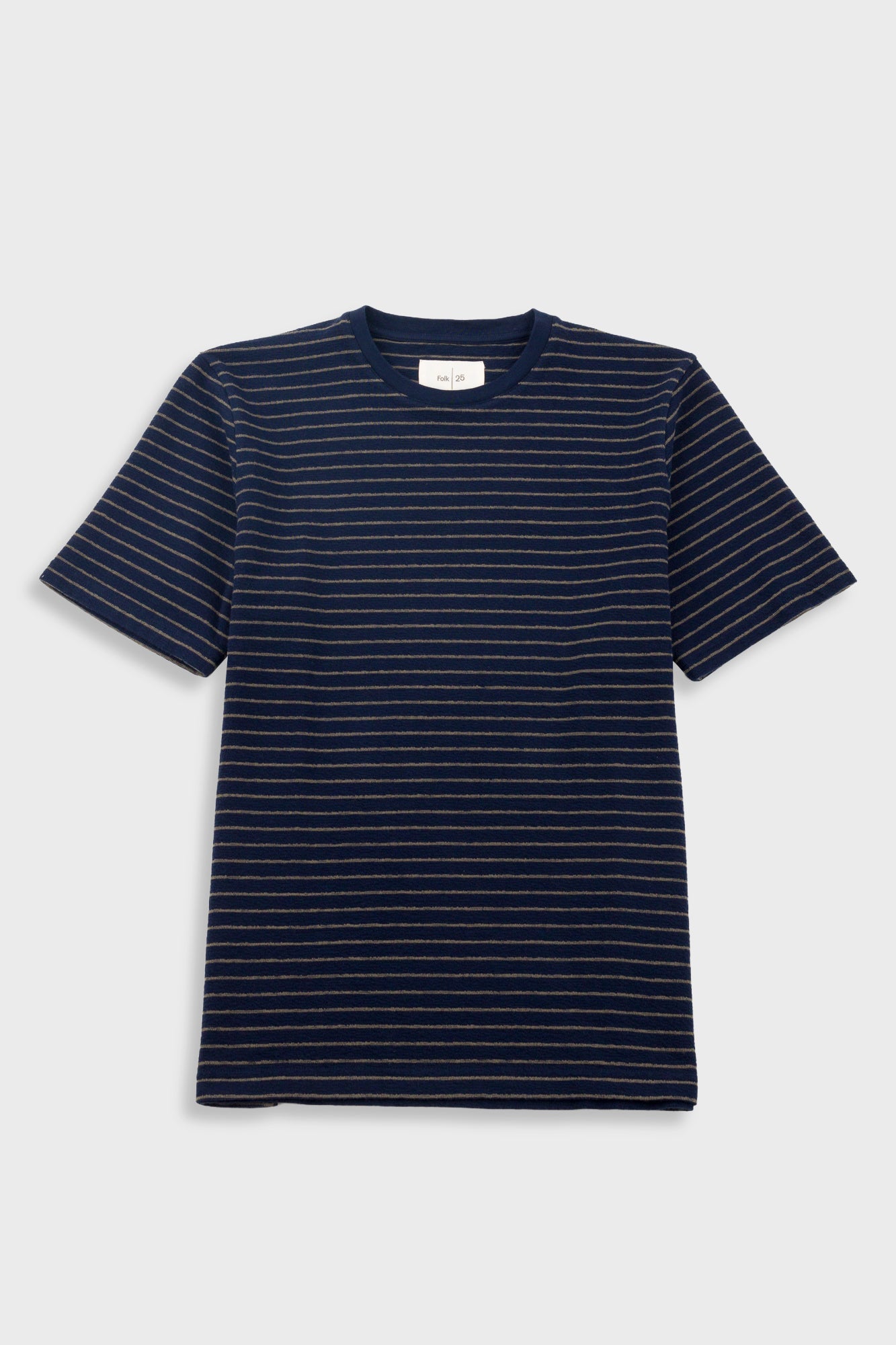 Short Sleeve Textured Stripe T-Shirt - Navy / Olive