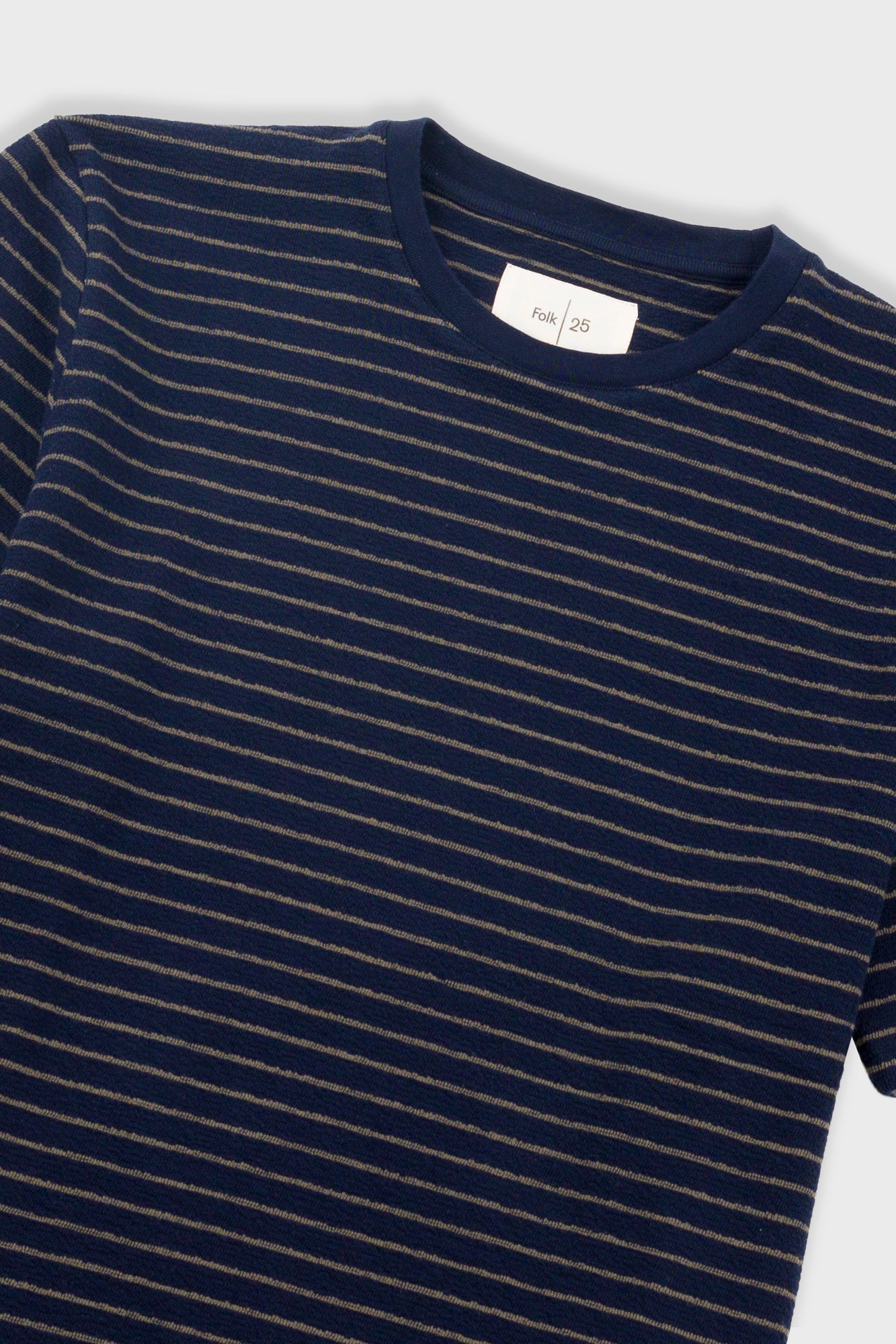 Short Sleeve Textured Stripe T-Shirt - Navy / Olive