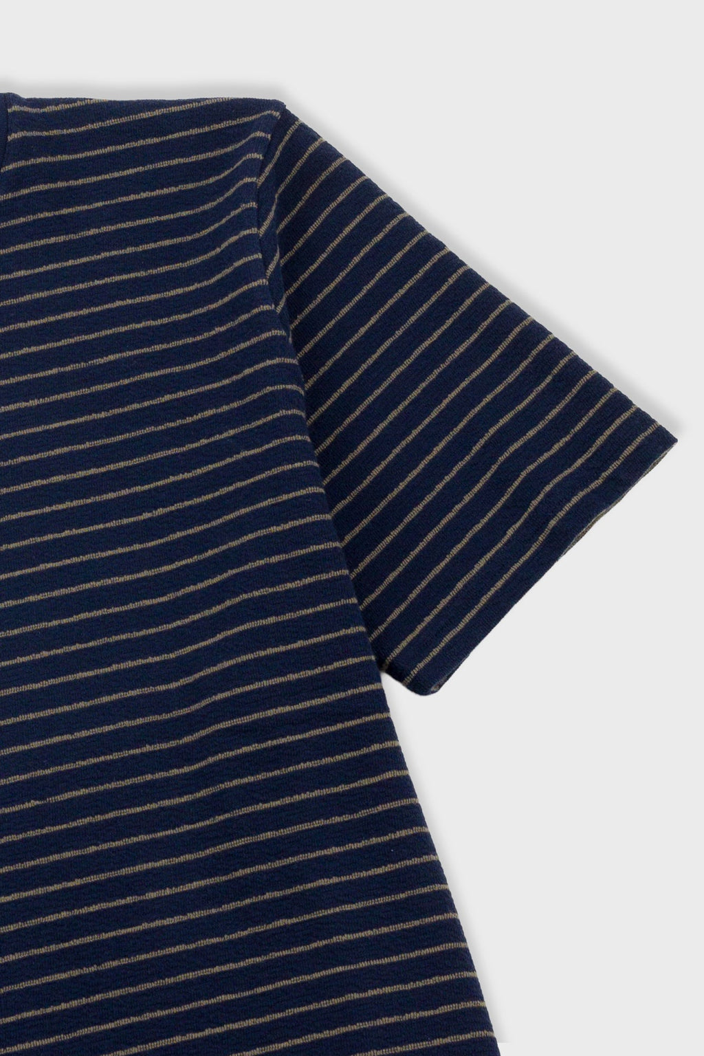 Short Sleeve Textured Stripe T-Shirt - Navy / Olive