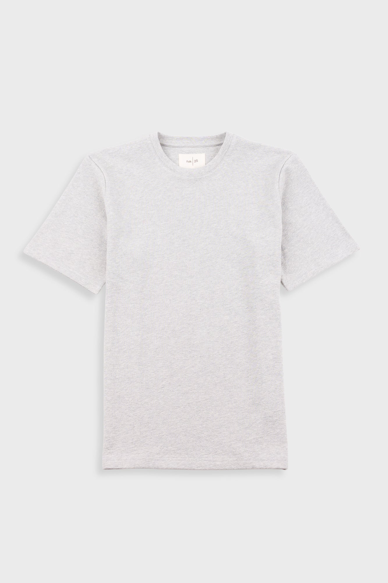 Short Sleeve Textured T-Shirt - Light Grey Melange
